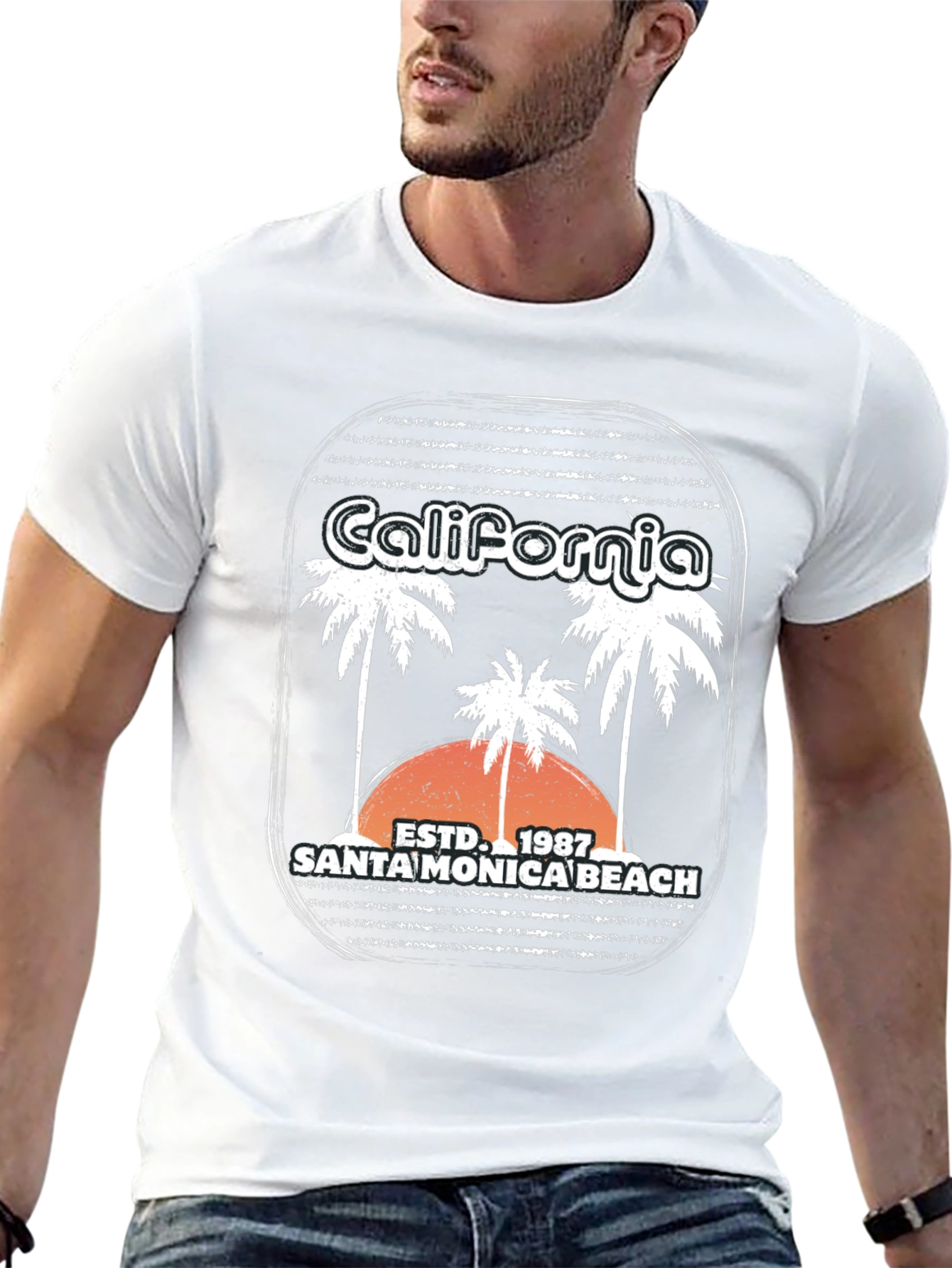 California Santa Monica Beach 1987 Black T-Shirt