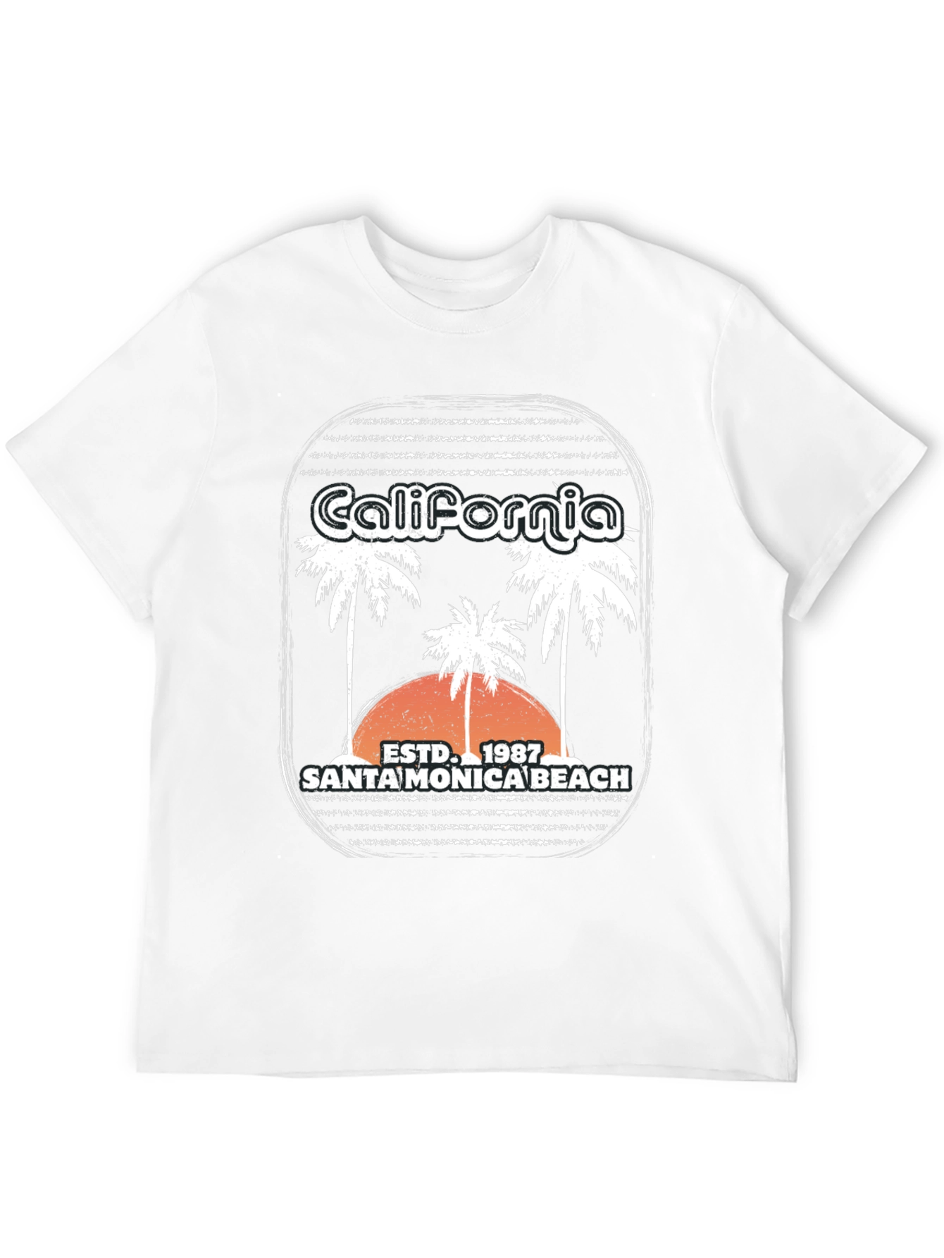 California Santa Monica Beach 1987 Black T-Shirt