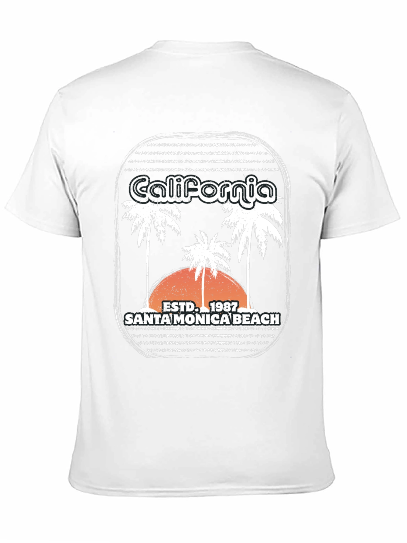 California Santa Monica Beach 1987 Black T-Shirt