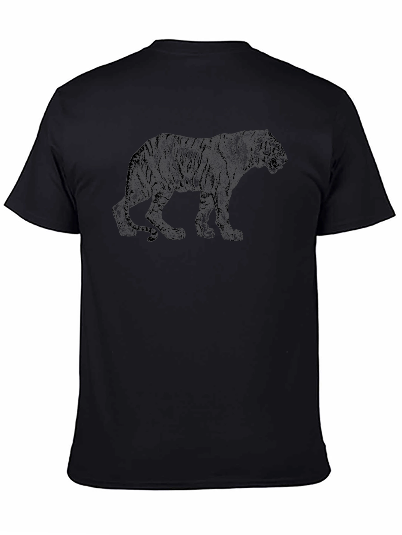 Mens Black Tiger Graphic Tee