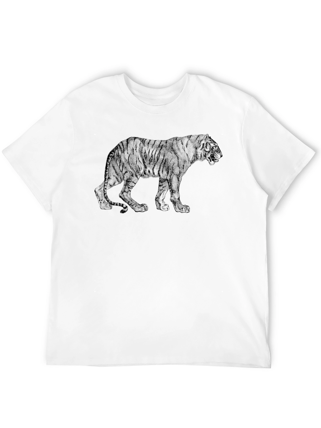 Mens Black Tiger Graphic Tee