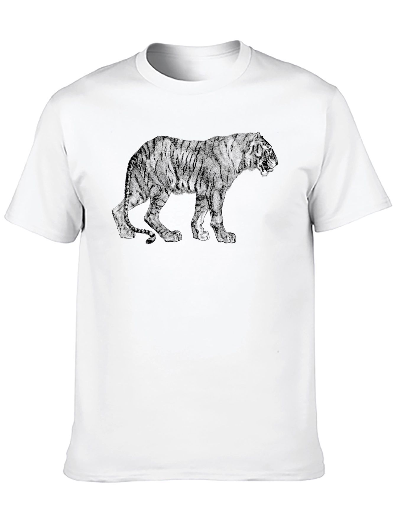 Mens Black Tiger Graphic Tee