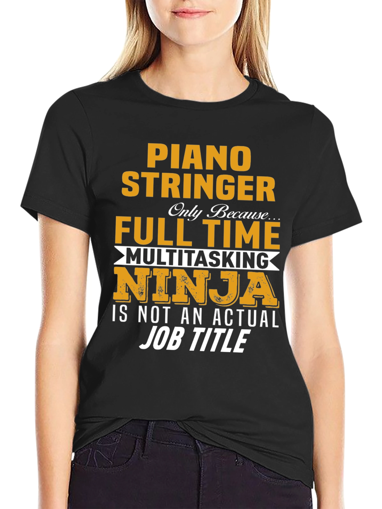 Piano Stringer Full Time Ninja T-Shirt