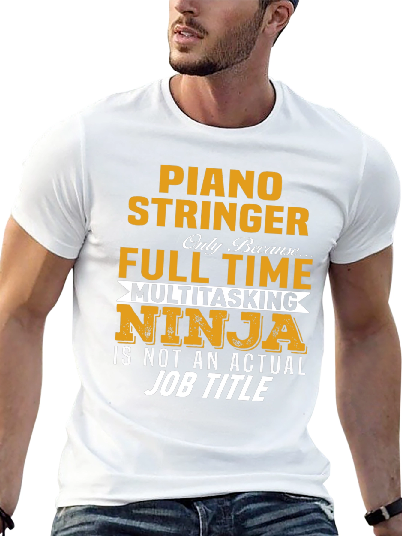 Piano Stringer Full Time Ninja T-Shirt