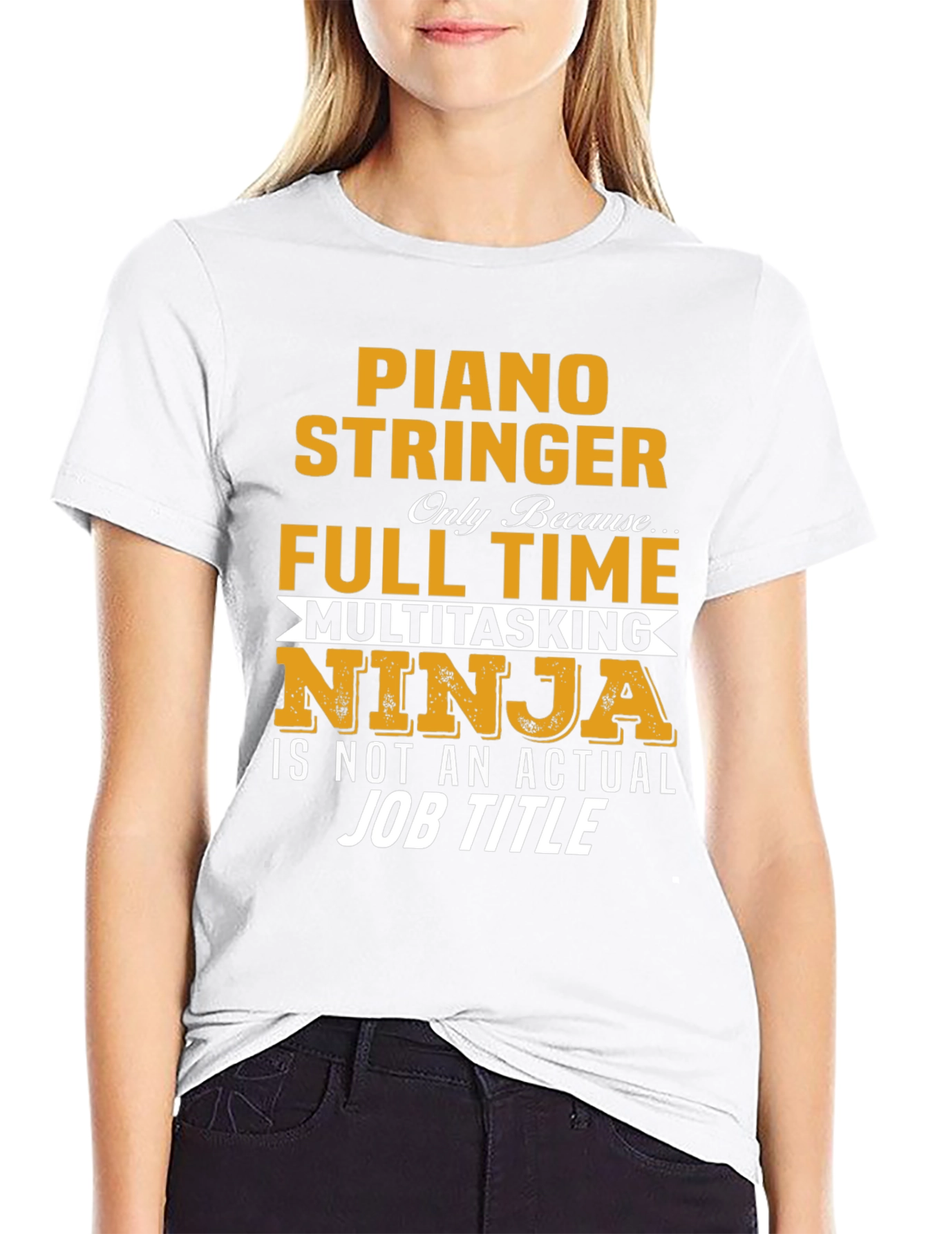 Piano Stringer Full Time Ninja T-Shirt