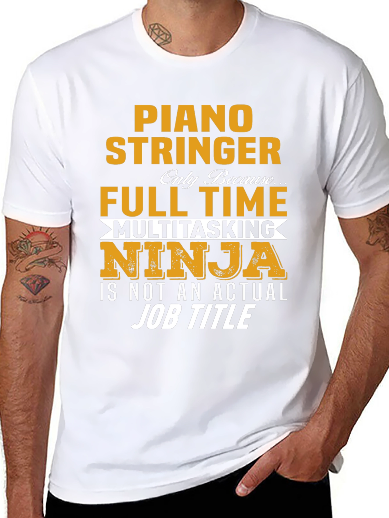Piano Stringer Full Time Ninja T-Shirt