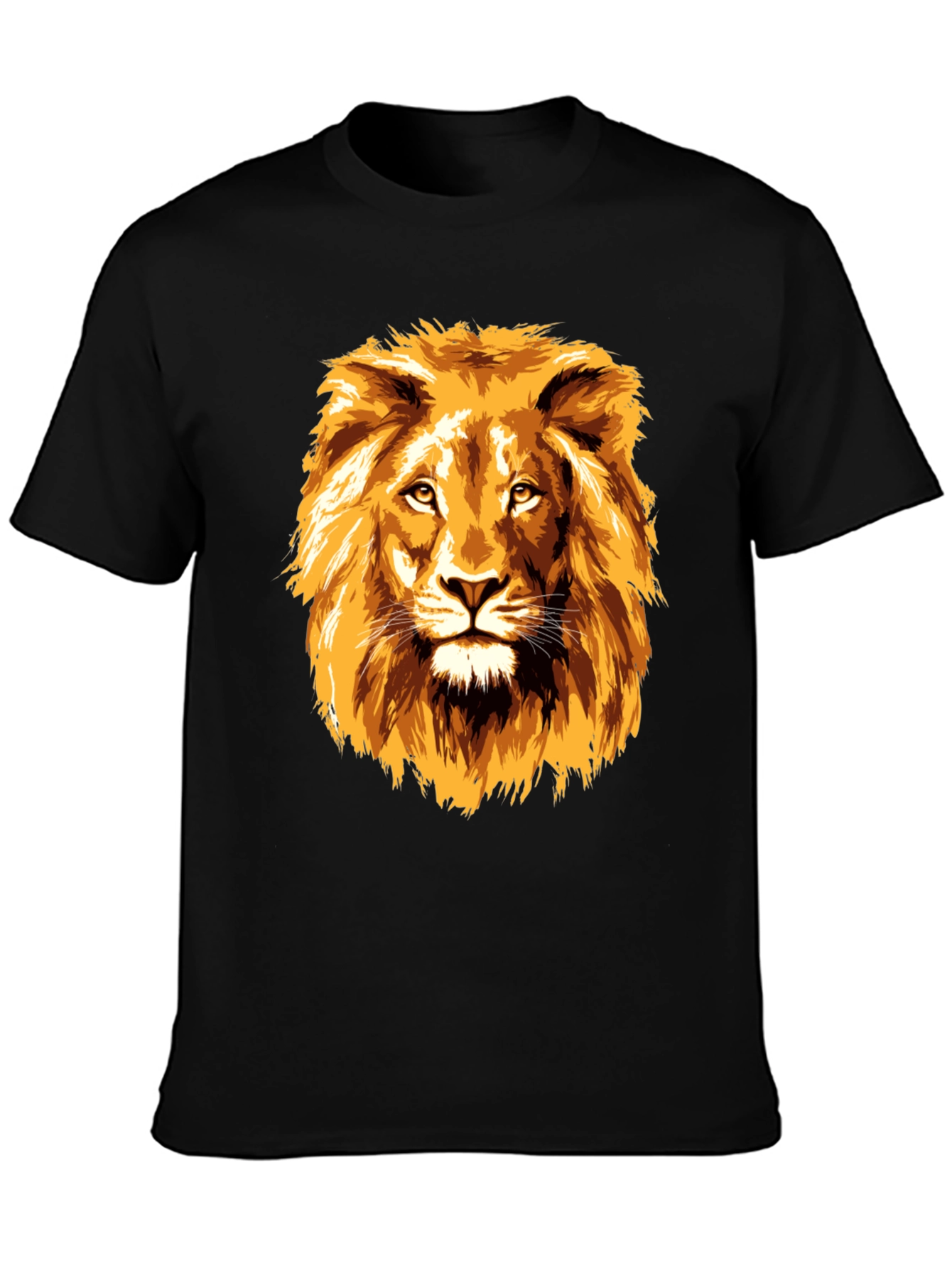 Lion Graphic Print Black T-Shirt