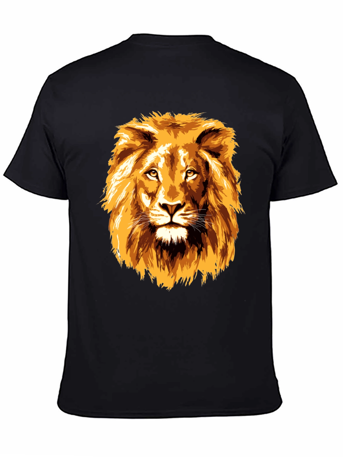 Lion Graphic Print Black T-Shirt