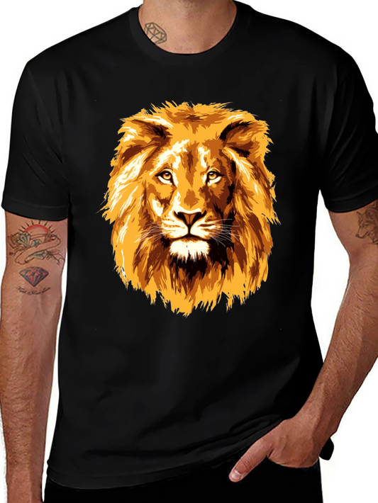 Lion Graphic Print Black T-Shirt