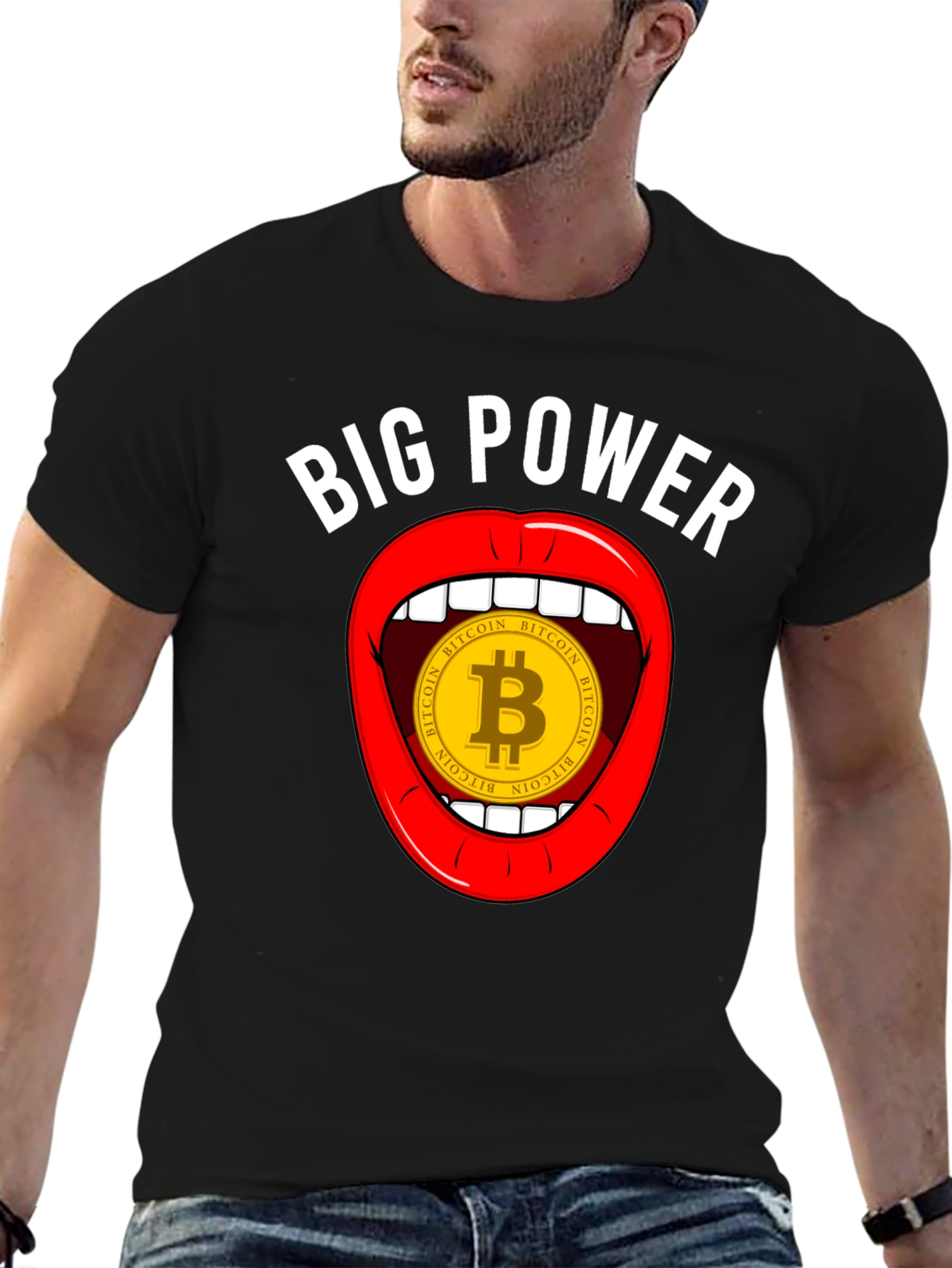 Bitcoin Big Power Graphic T-Shirt