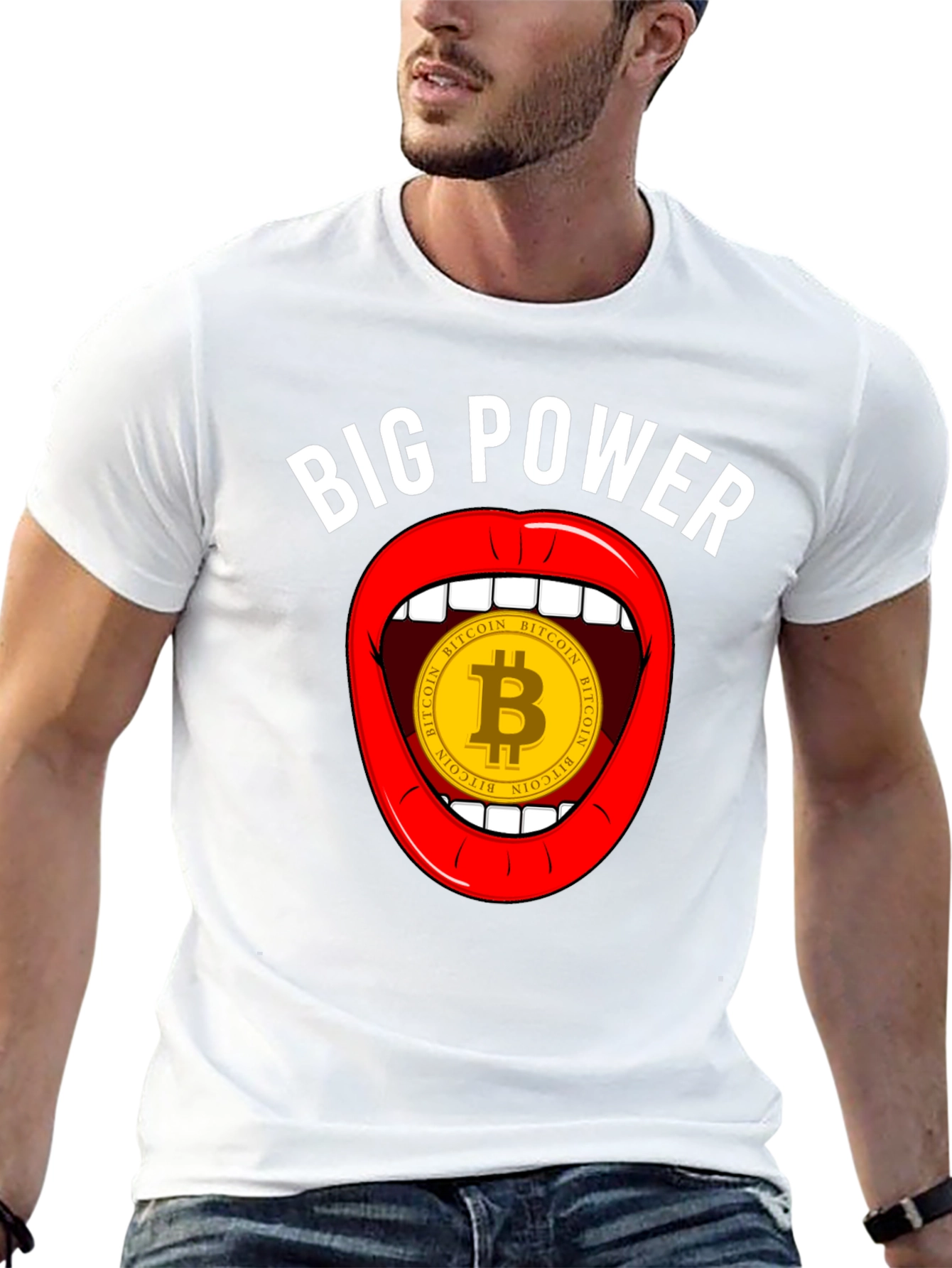 Bitcoin Big Power Graphic T-Shirt