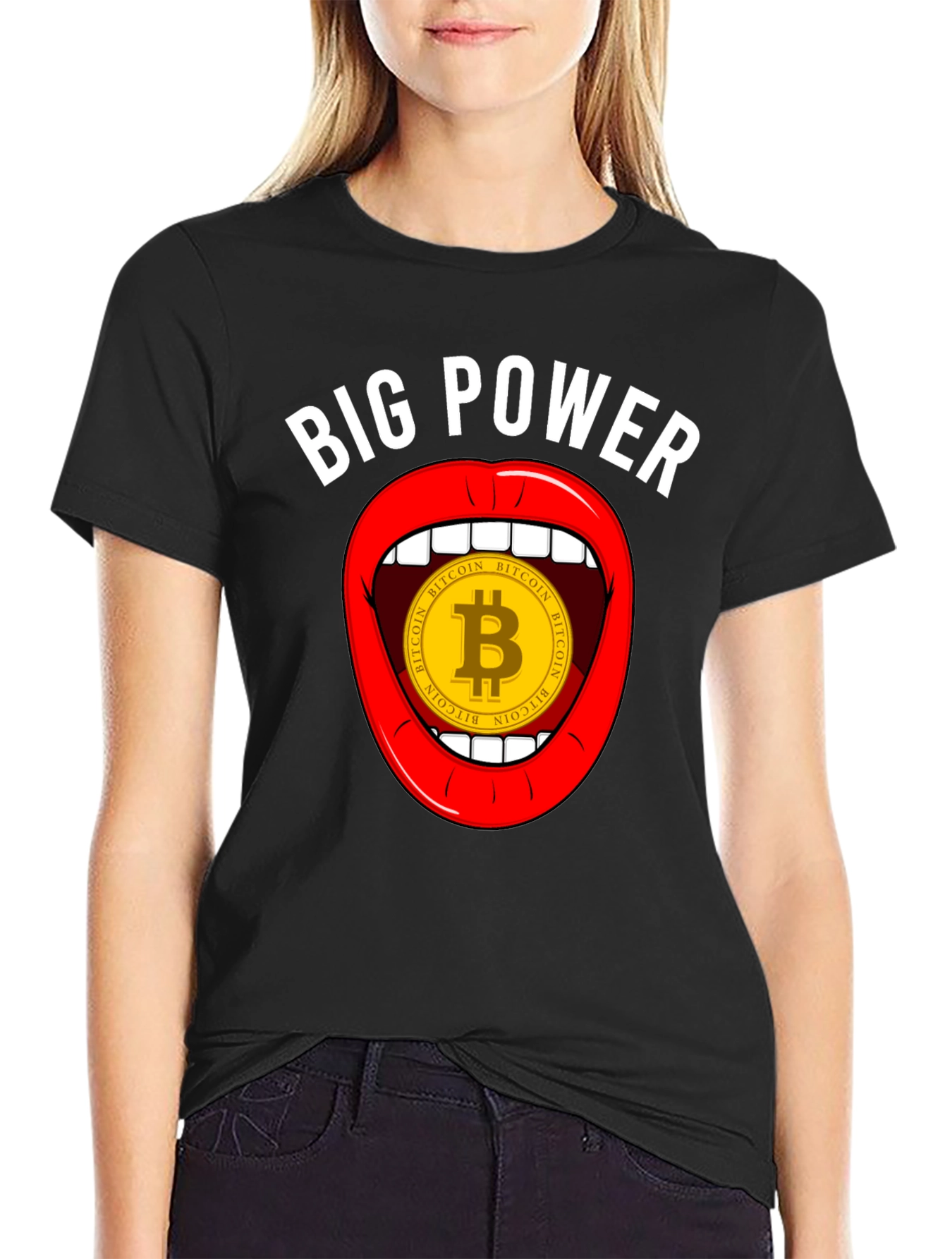 Bitcoin Big Power Graphic T-Shirt