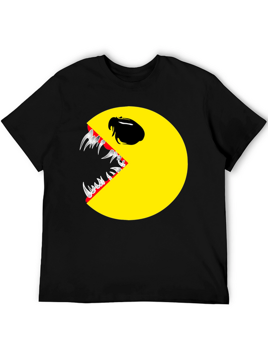 Pac-Man Monster Graphic Tee - Black Crew Neck