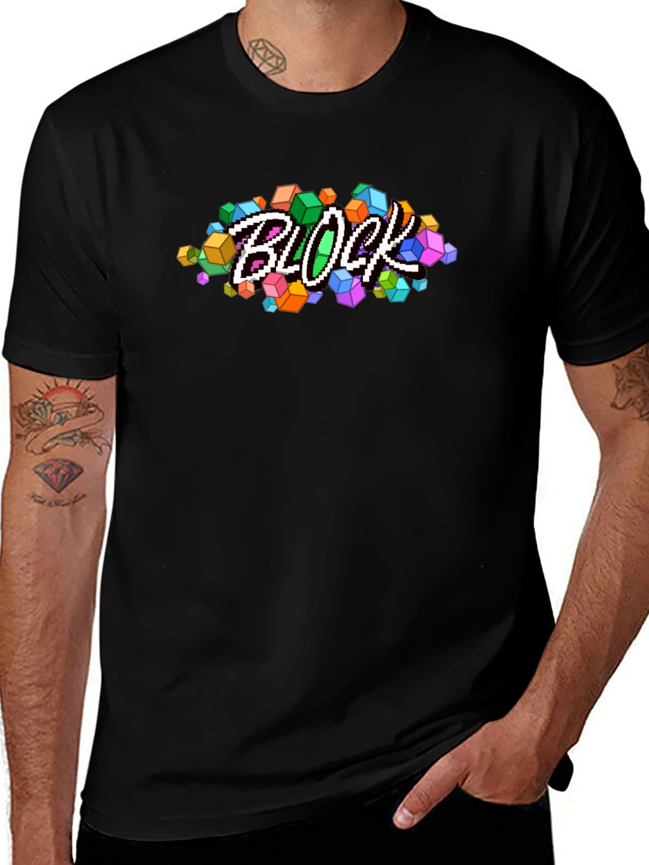 Pixel Block T-Shirt - Retro Gaming Style