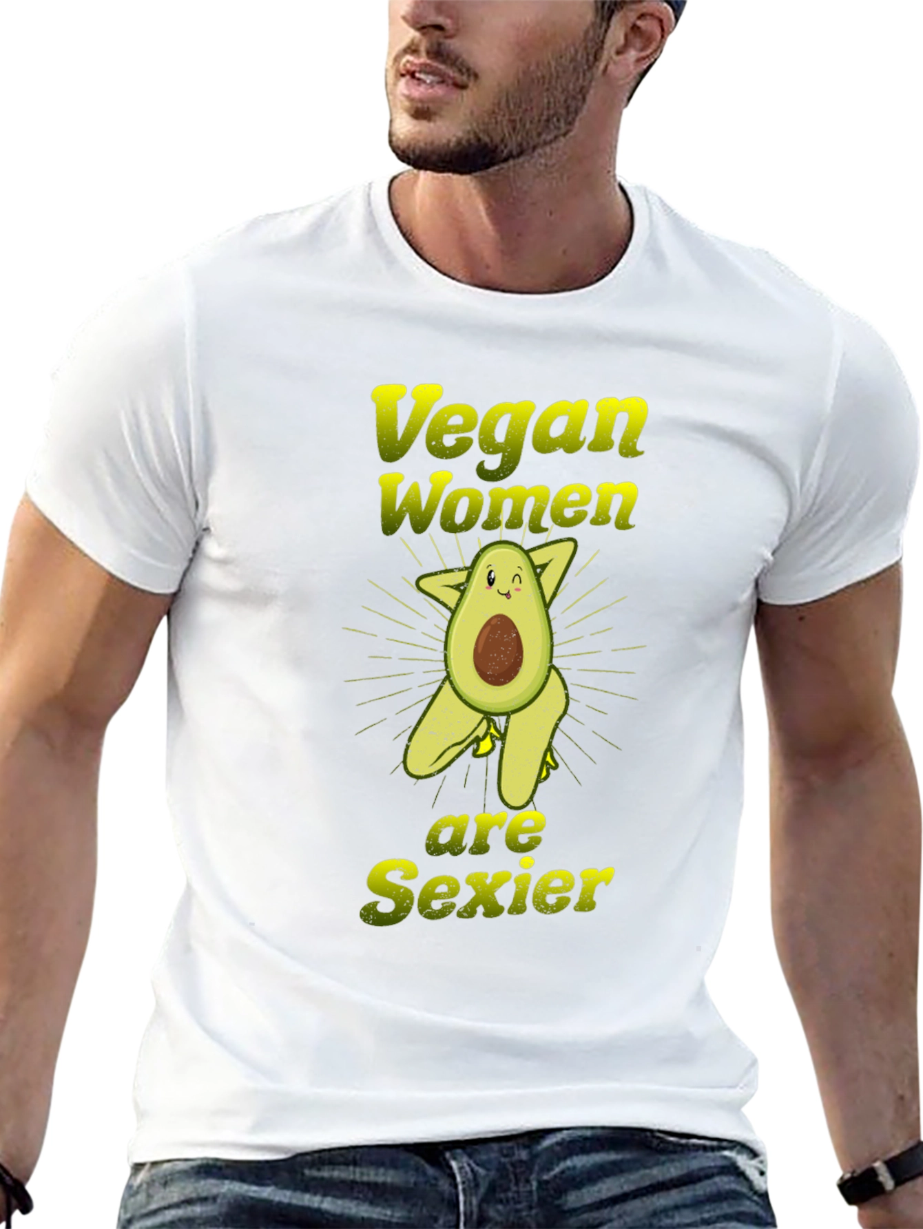 Vegan Women Sexier Avocado Graphic T-Shirt