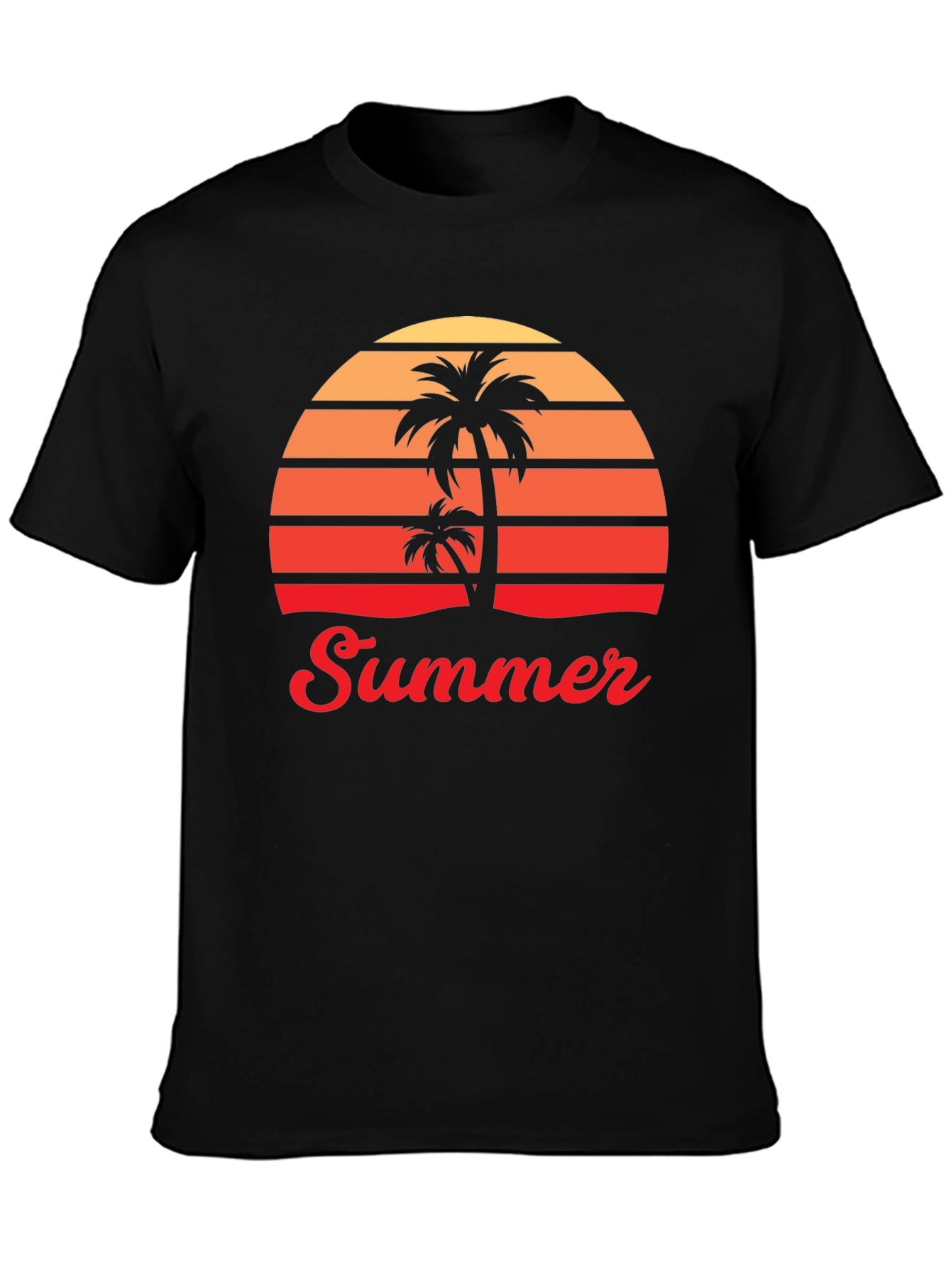 Retro Summer Palm Tree Graphic T-Shirt