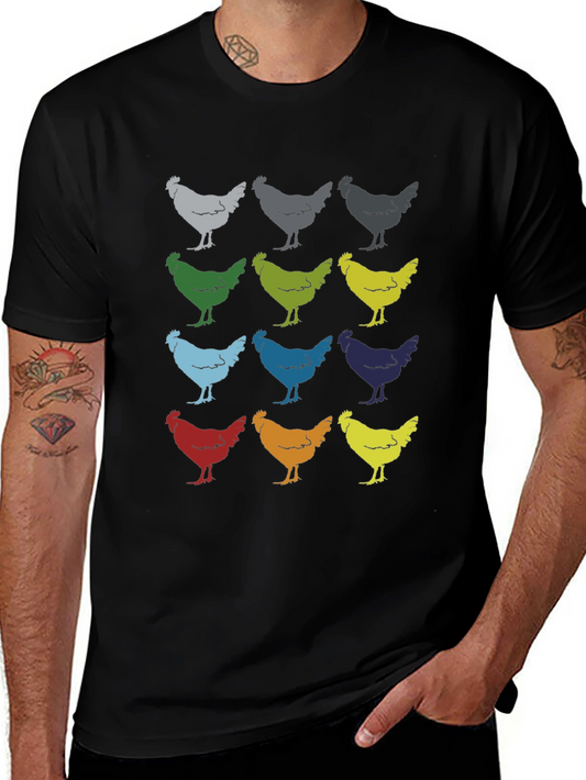 Chicken Print T-Shirt - Quirky Hen Design Tee