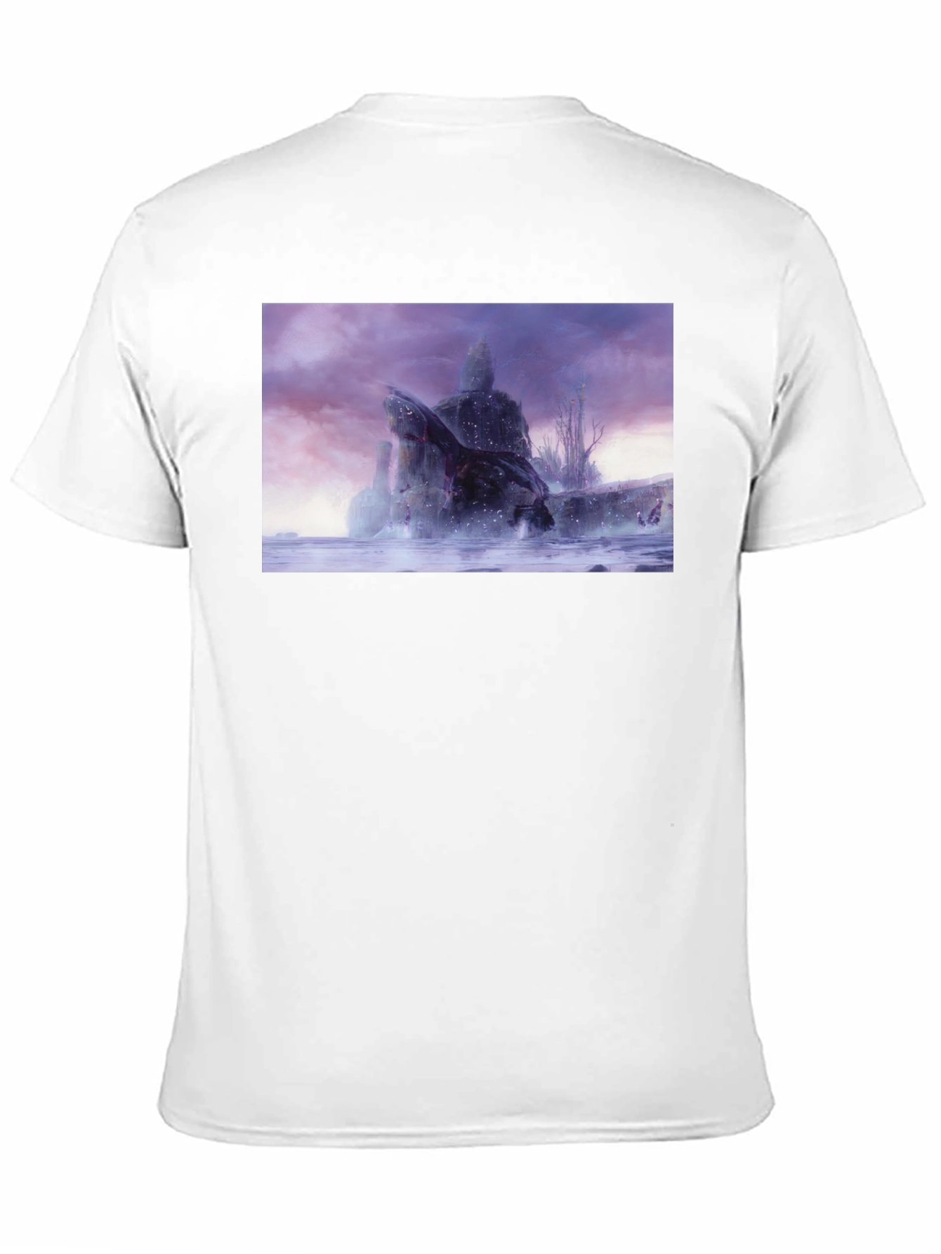 Black T-Shirt with Snowy Landscape Graphic