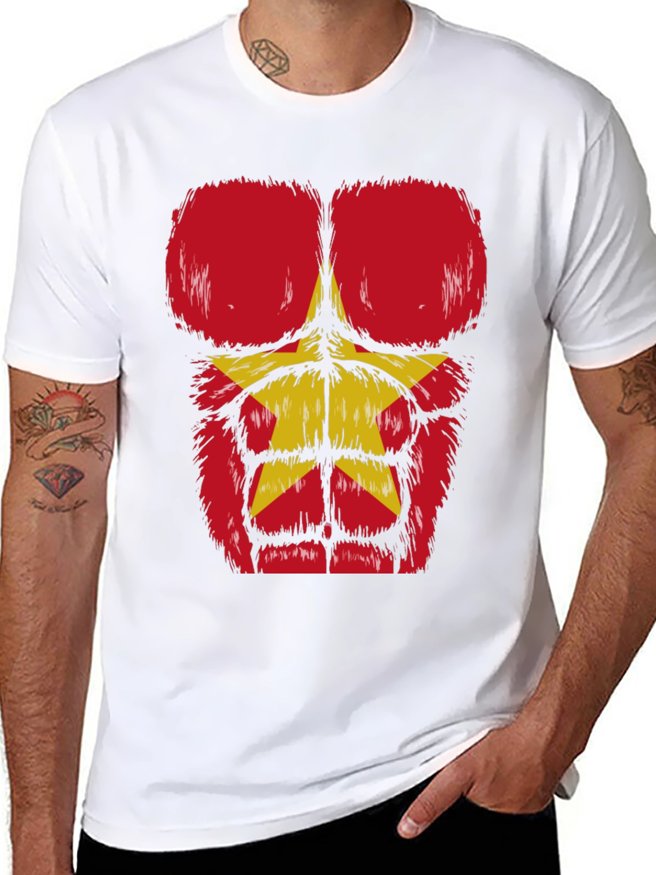 Funny Bodybuilder T-Shirt with Furry Muscle Design