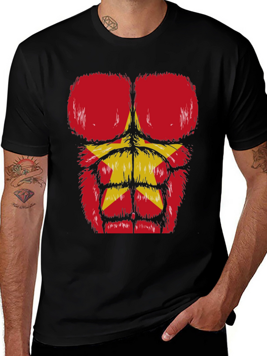 Funny Bodybuilder T-Shirt with Furry Muscle Design