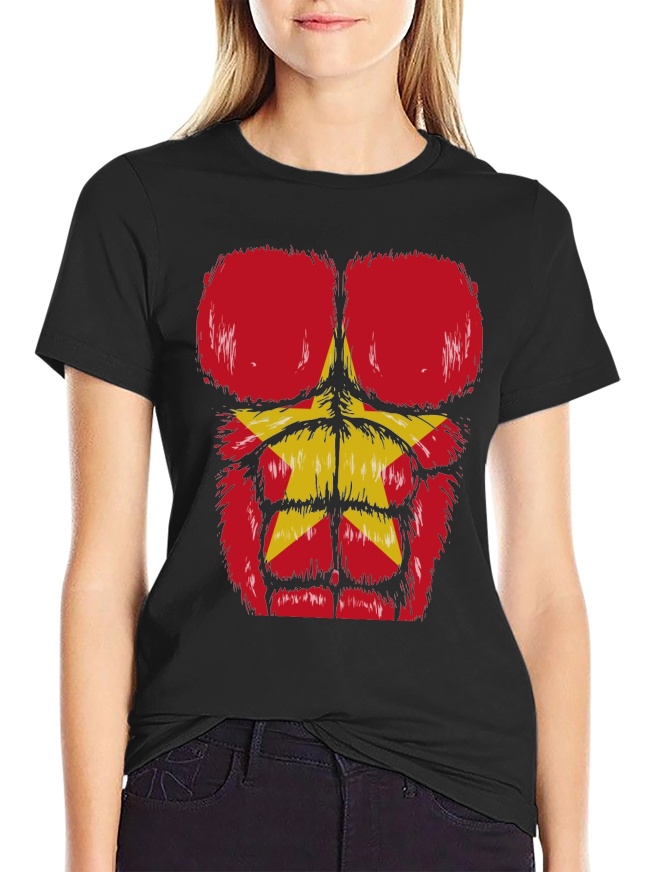 Funny Bodybuilder T-Shirt with Furry Muscle Design