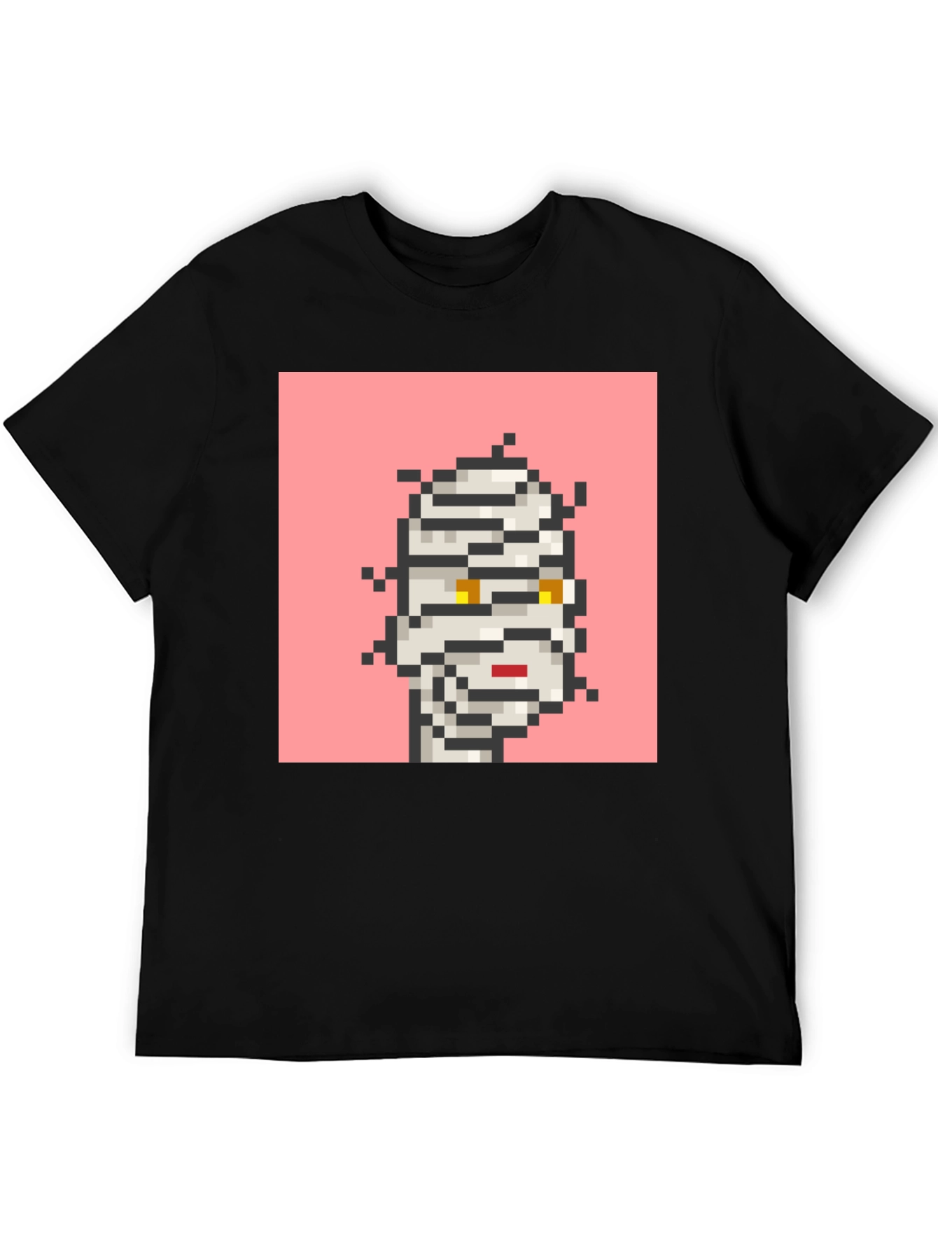 Pixelated Mummy Graphic Black T-Shirt