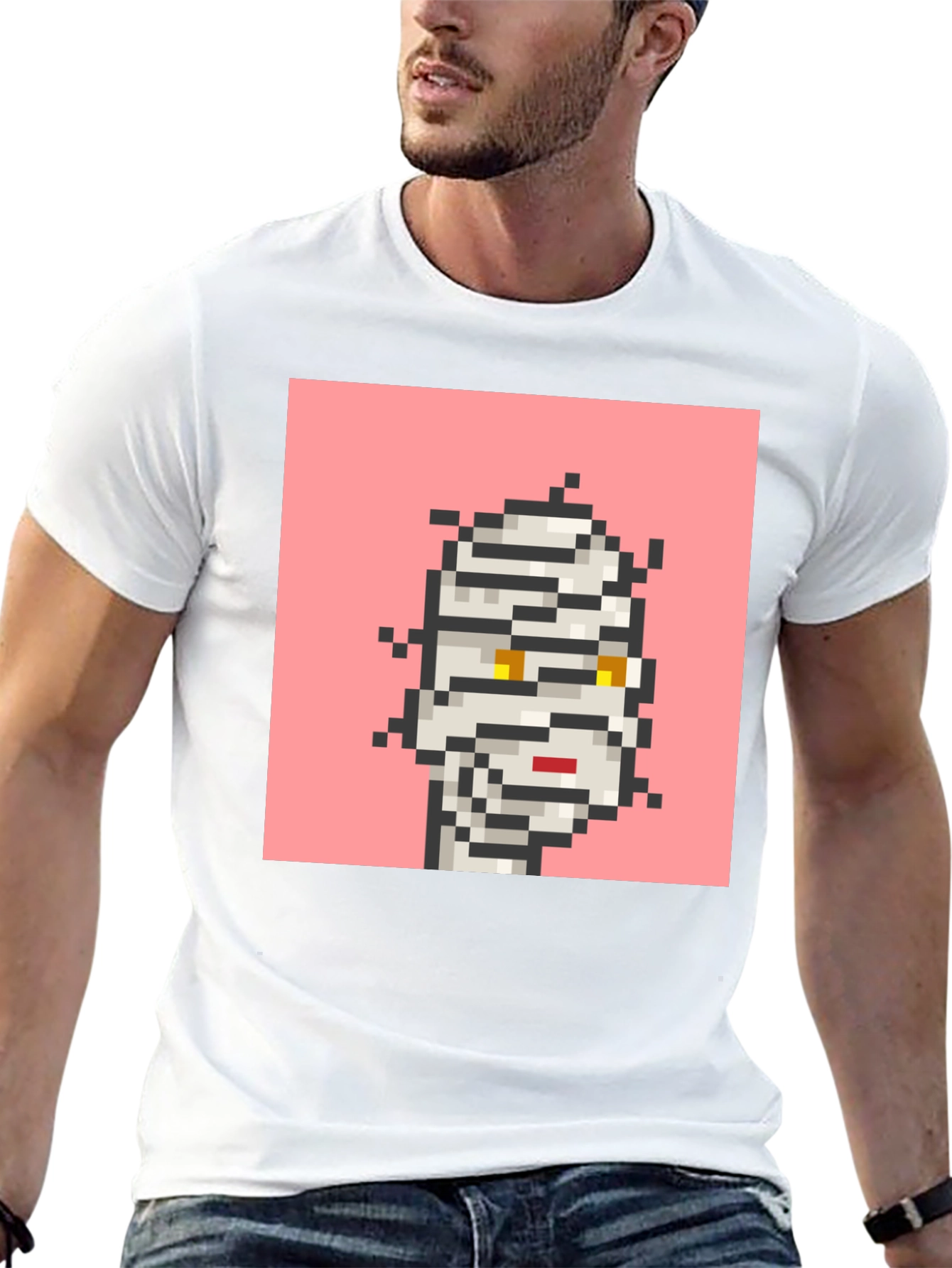 Pixelated Mummy Graphic Black T-Shirt