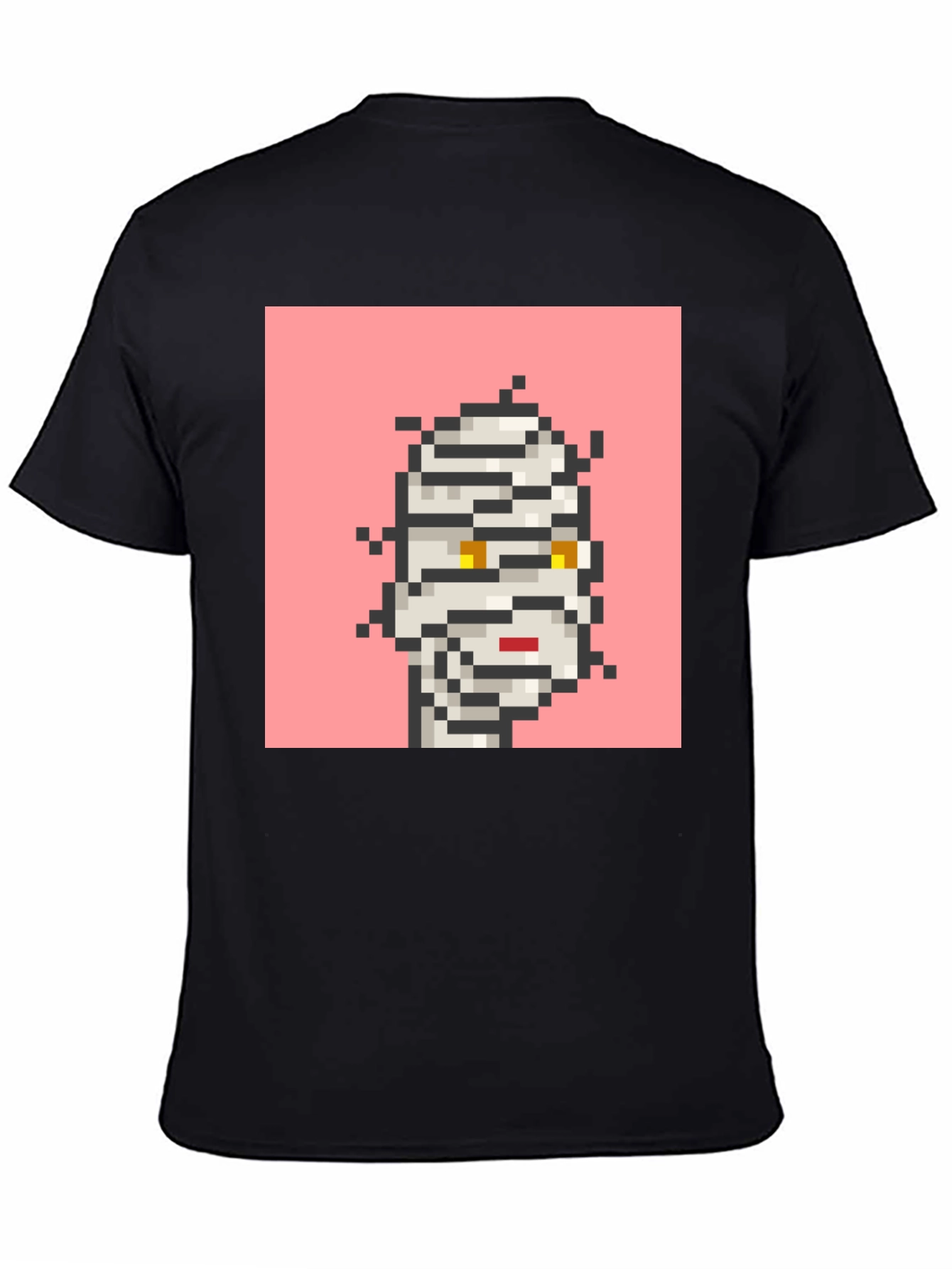 Pixelated Mummy Graphic Black T-Shirt