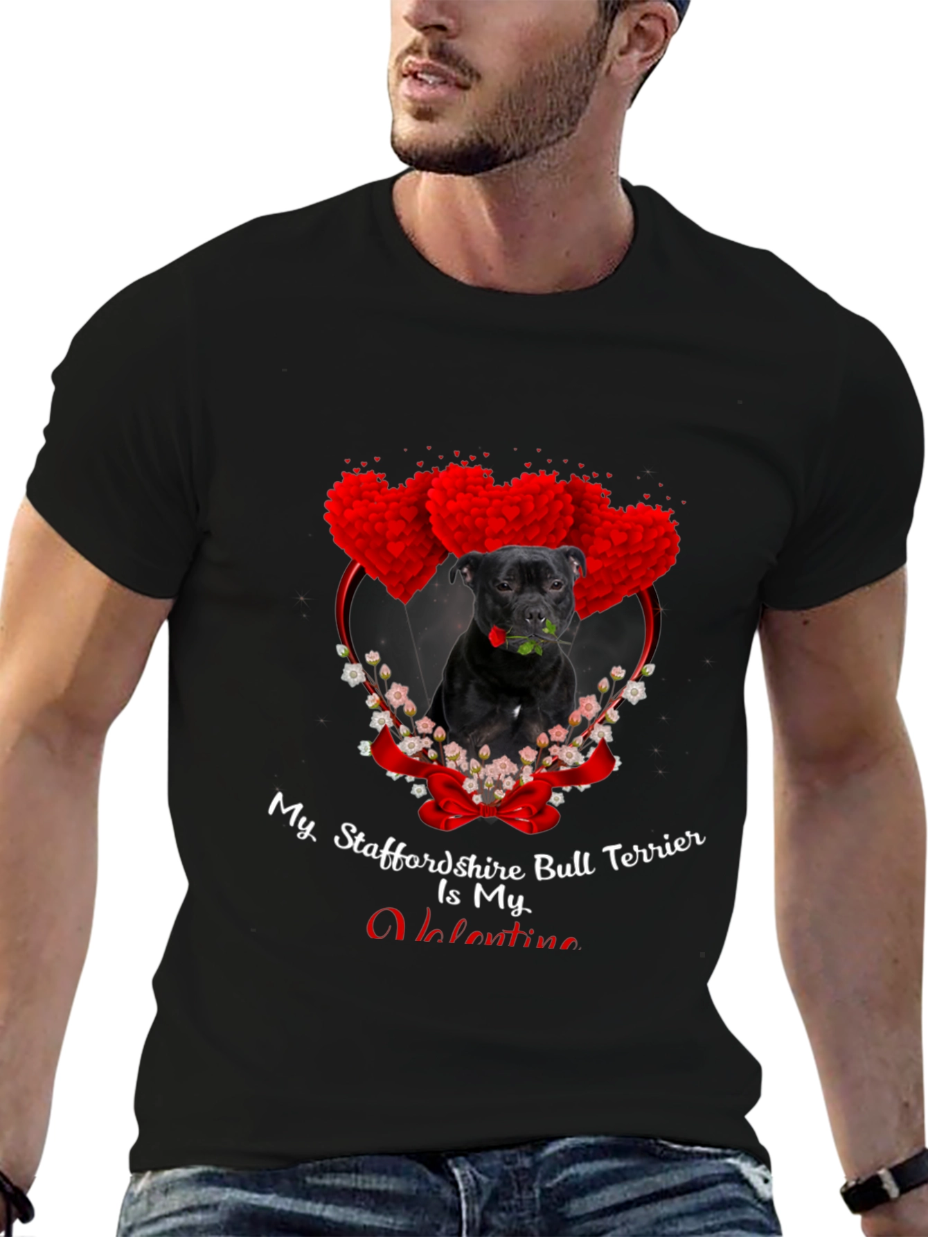 Staffordshire Bull Terrier Valentine T-Shirt