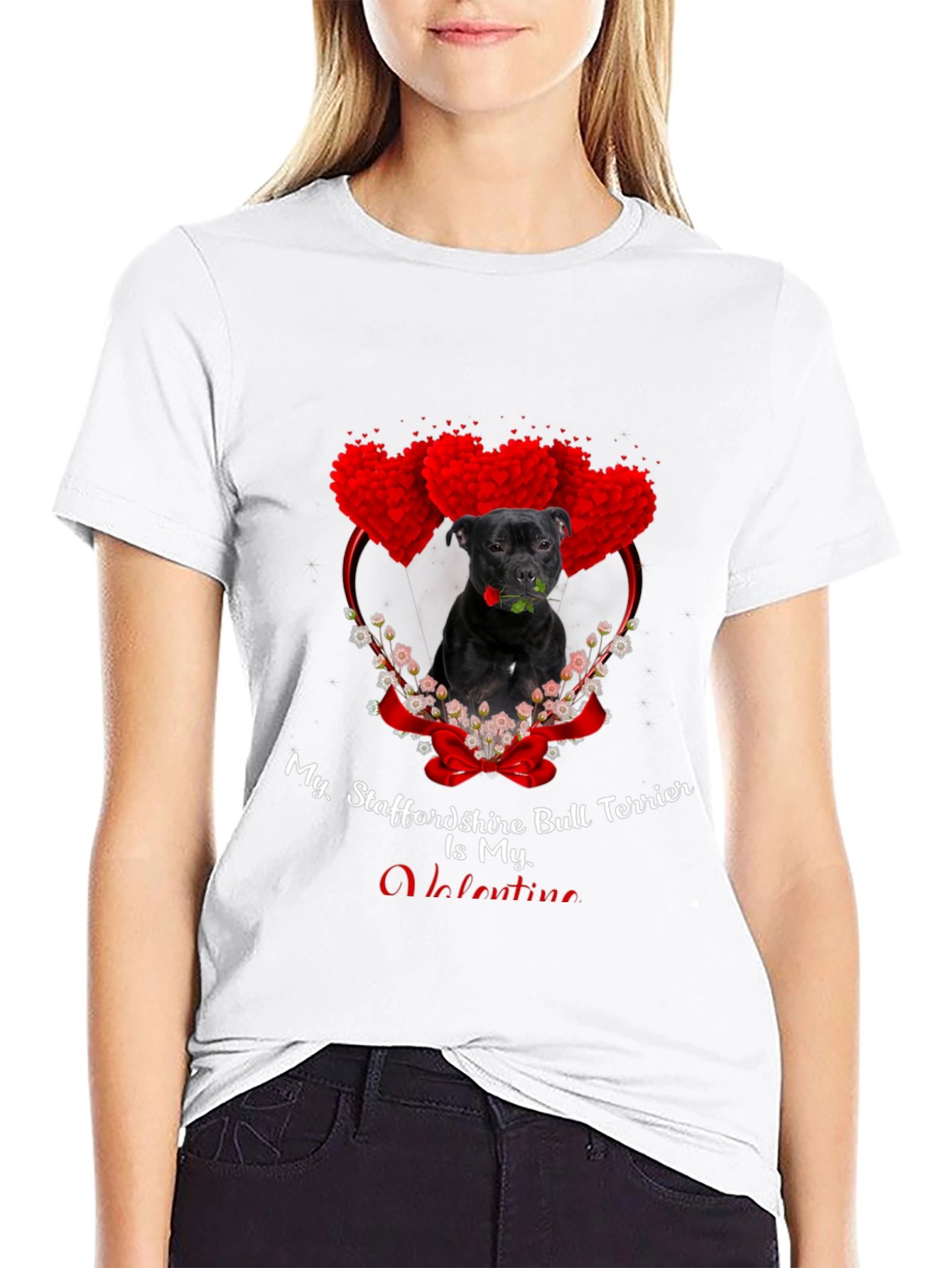 Staffordshire Bull Terrier Valentine T-Shirt