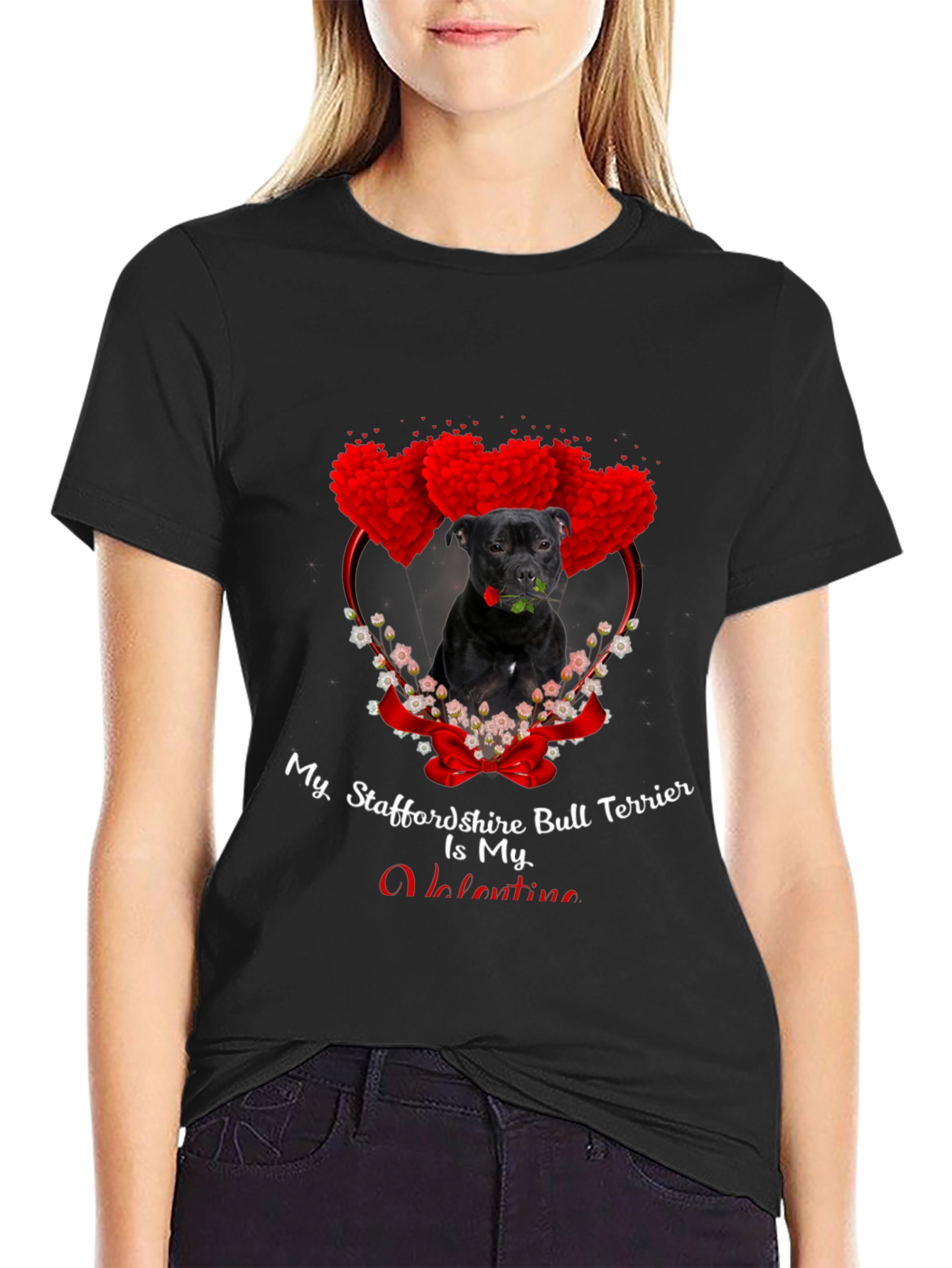 Staffordshire Bull Terrier Valentine T-Shirt