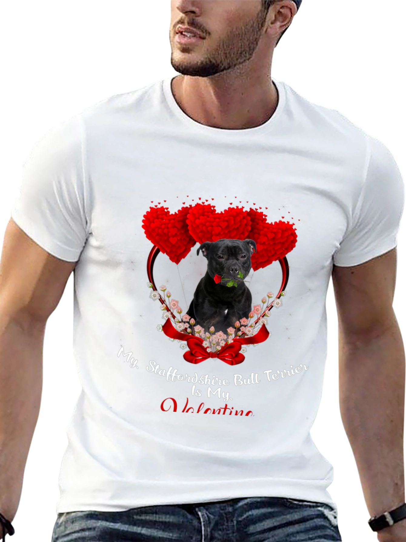 Staffordshire Bull Terrier Valentine T-Shirt