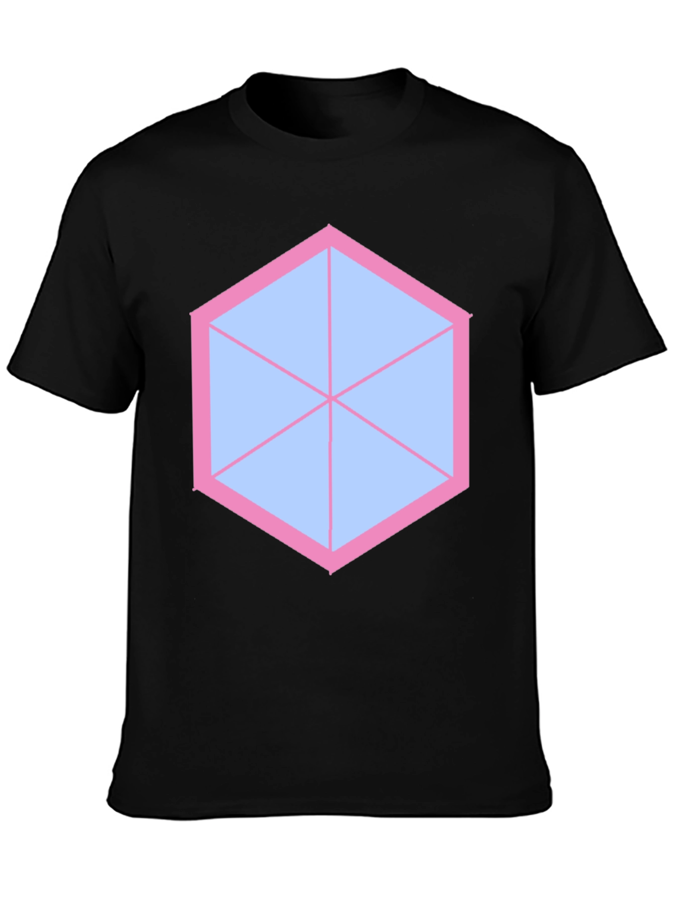 Geometric Graphic Tee - Modern Hexagon Design
