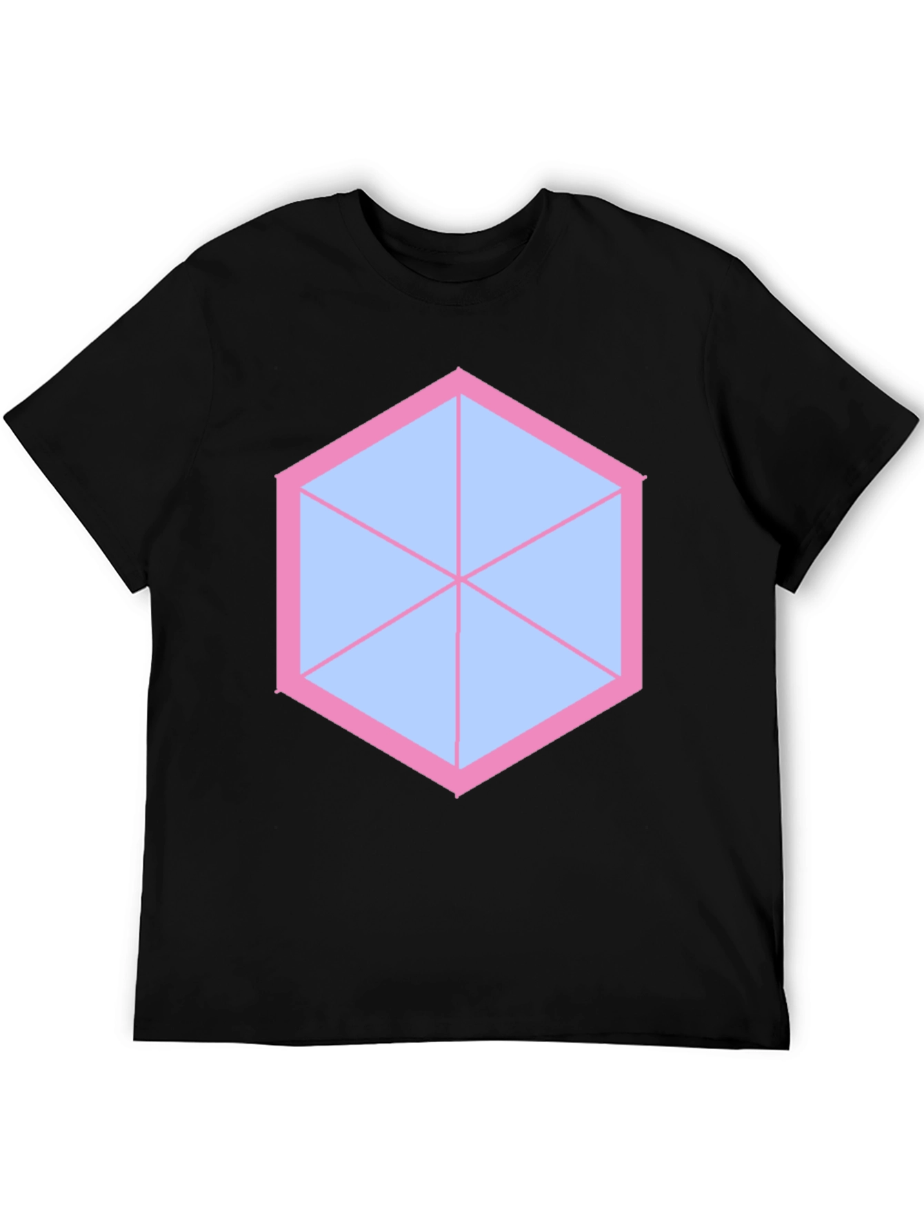 Geometric Graphic Tee - Modern Hexagon Design