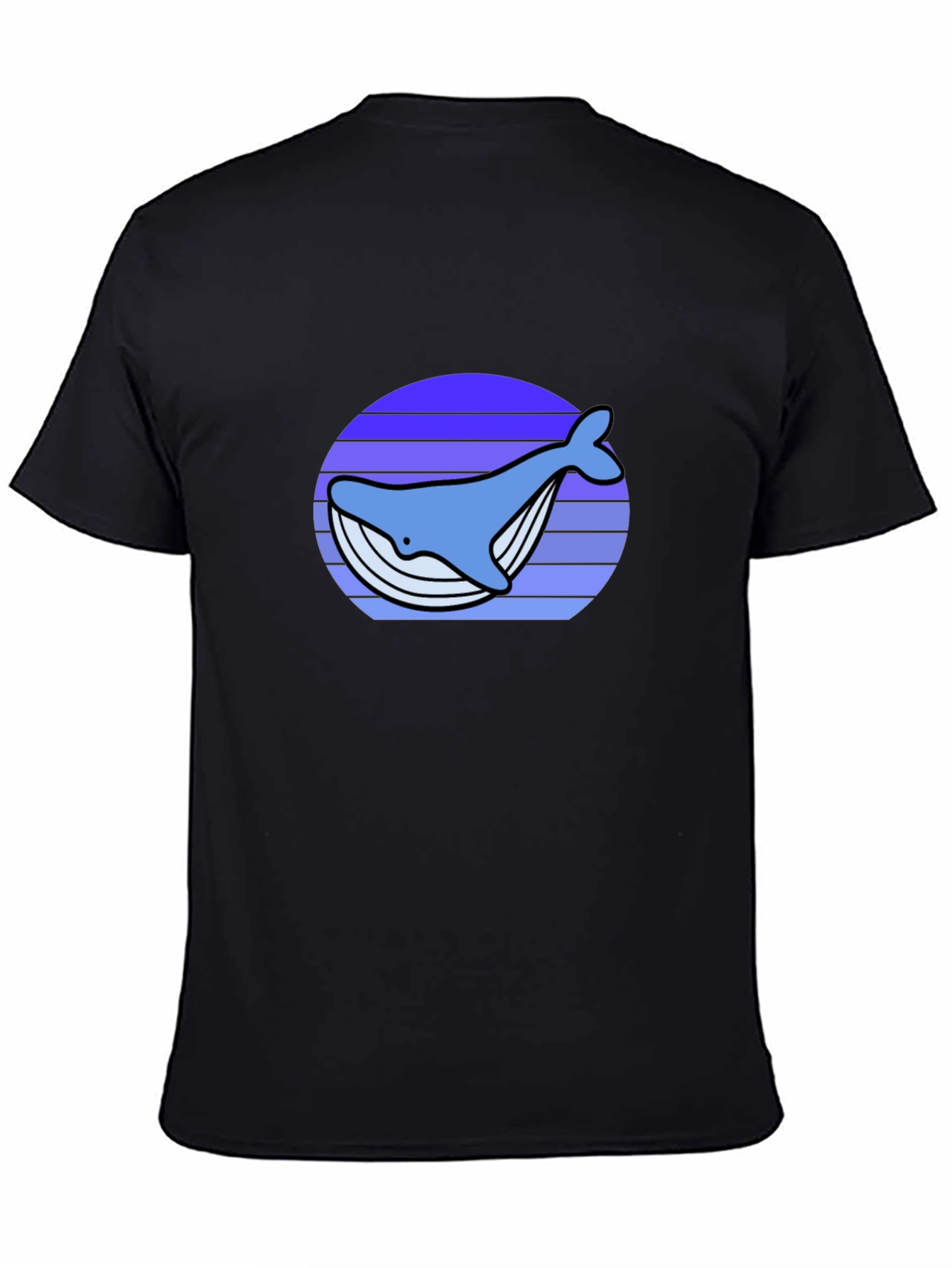 Whale Sunset Graphic Tee - Black Cotton T-Shirt