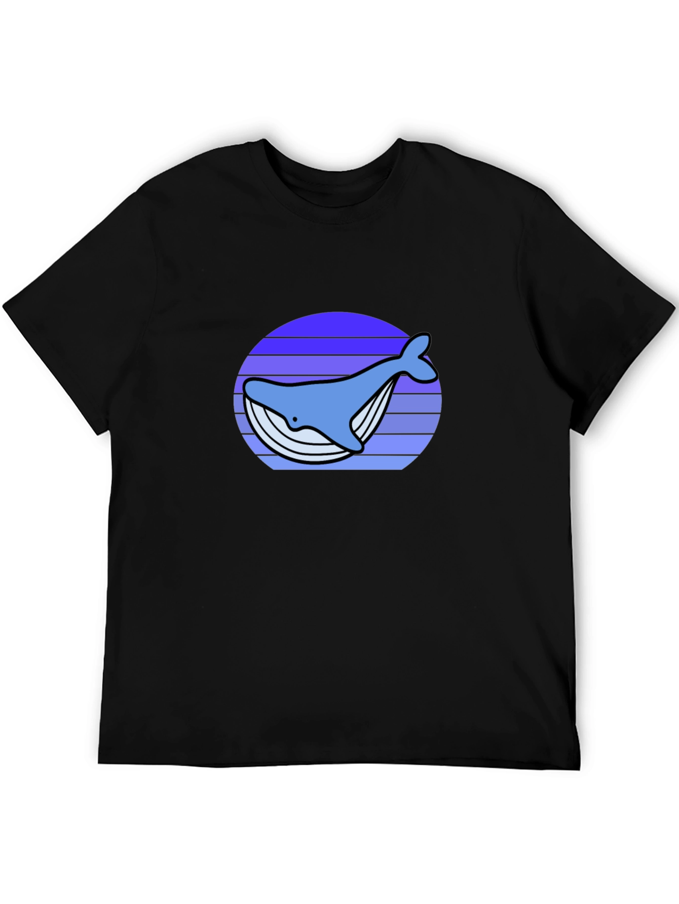 Whale Sunset Graphic Tee - Black Cotton T-Shirt