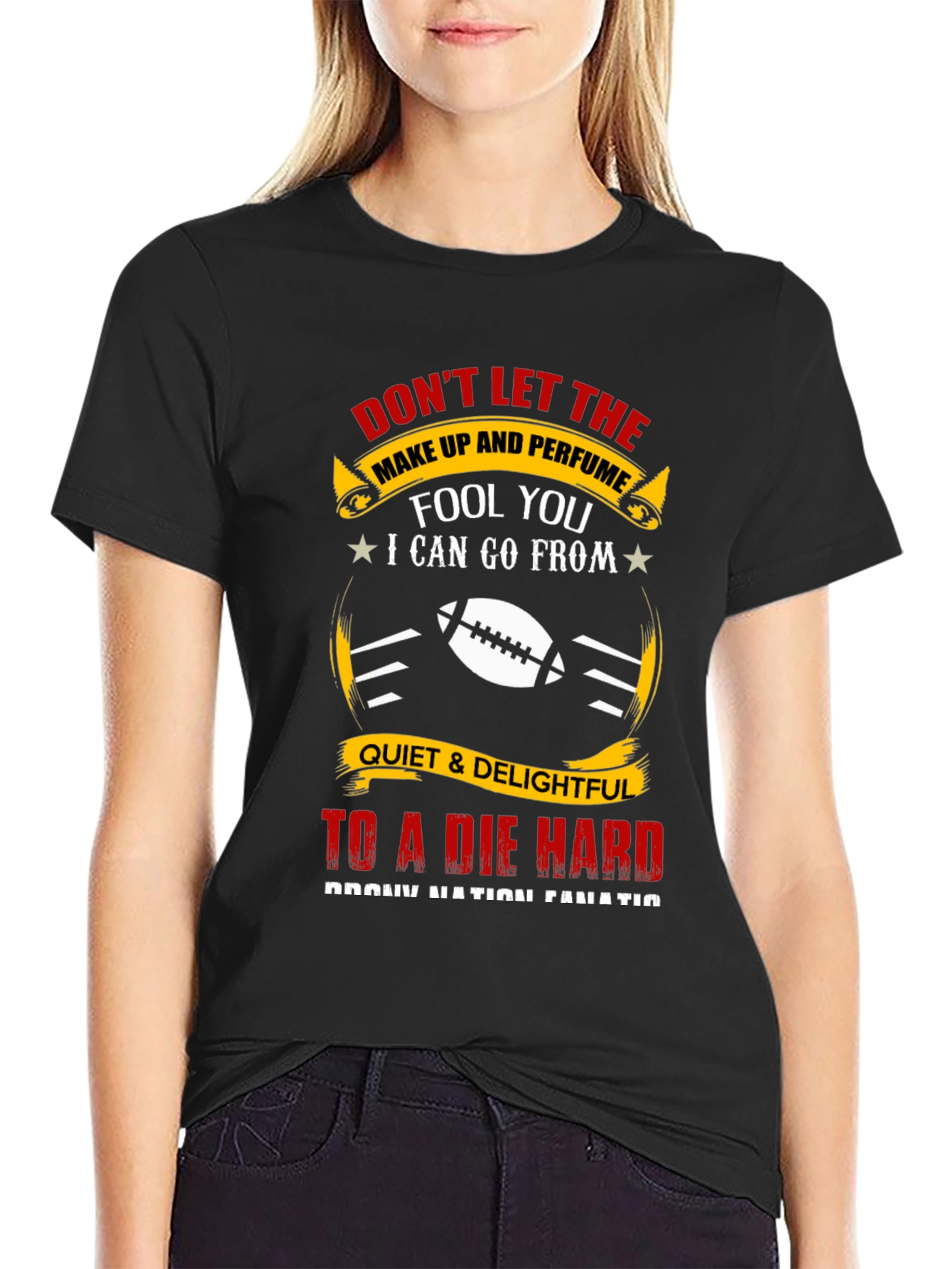 Funny Football Fanatic Graphic T-Shirt
