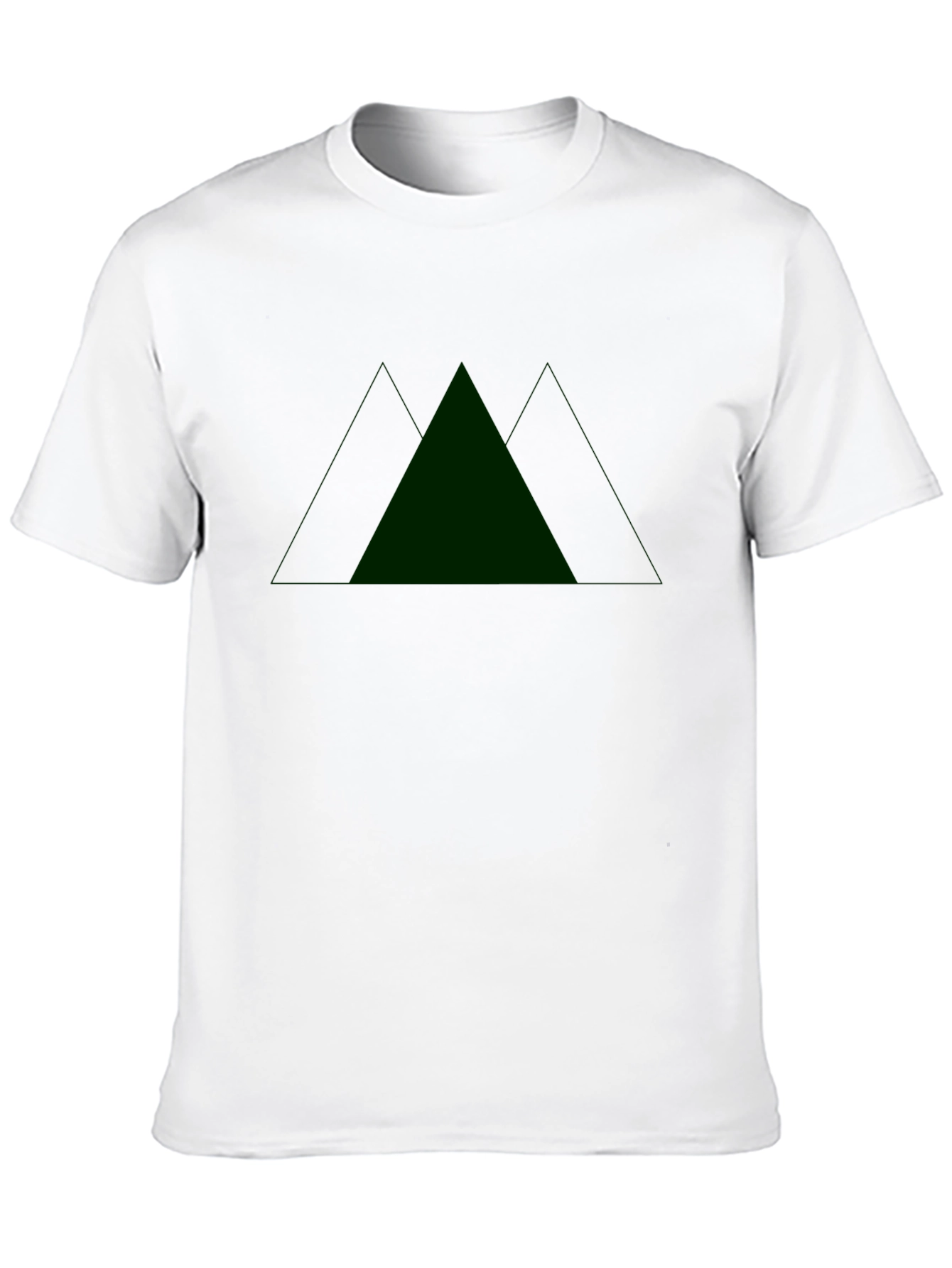 Black T-Shirt with Green Mountain Design