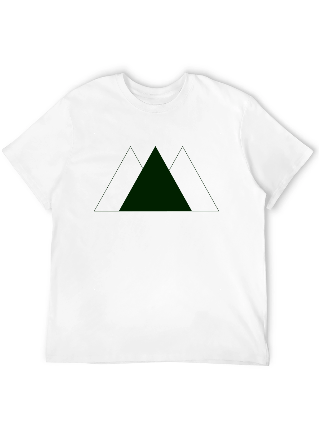 Black T-Shirt with Green Mountain Design