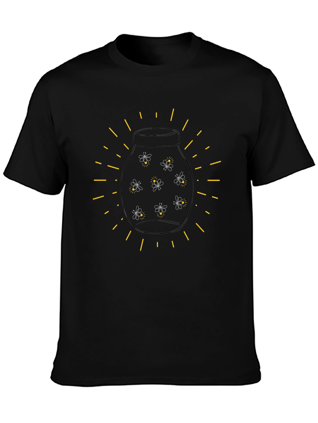 Firefly Jar Graphic Tee - Soft Black Cotton Shirt