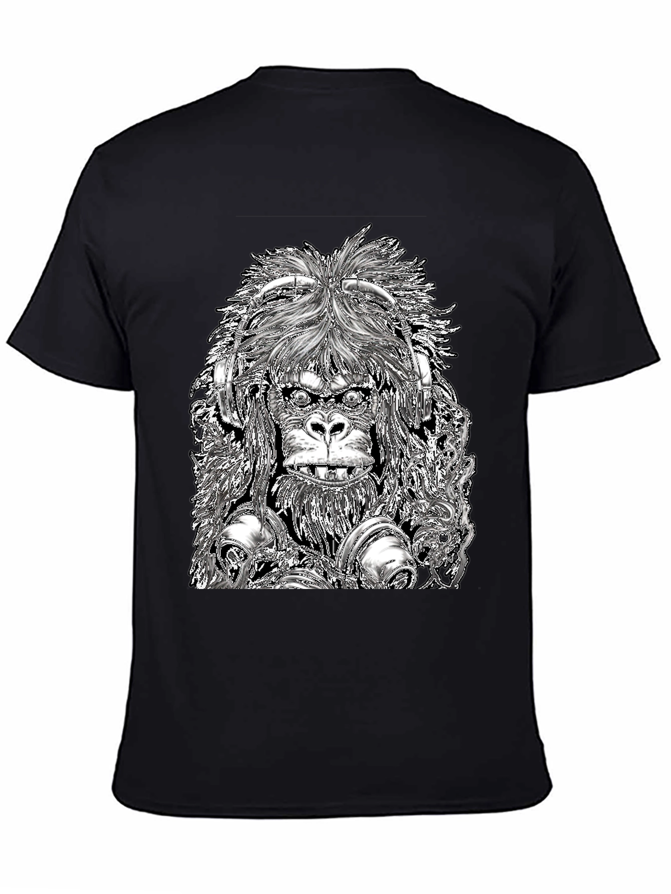 DJ Gorilla Graphic Tee - Black Cotton Blend