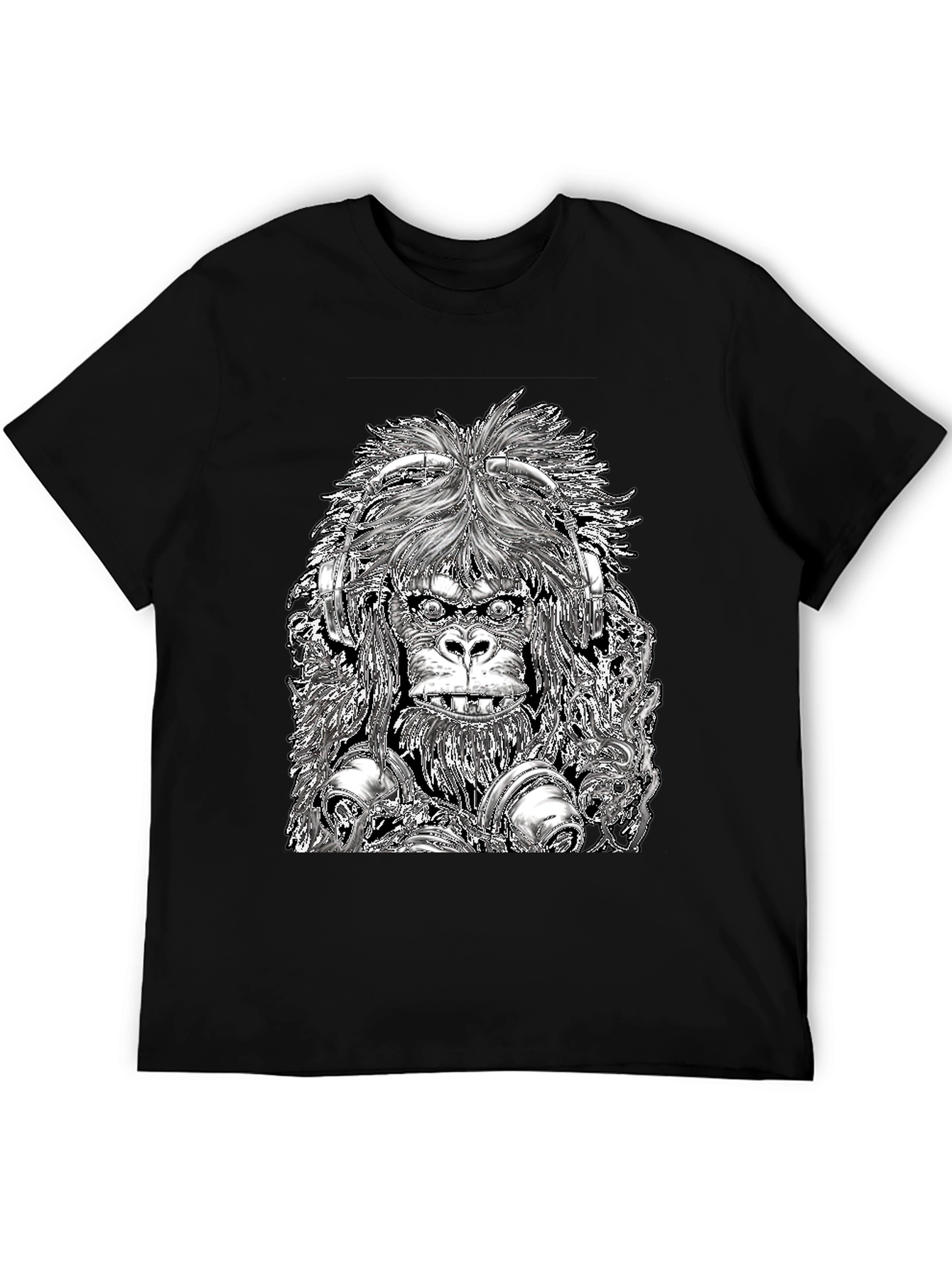 DJ Gorilla Graphic Tee - Black Cotton Blend