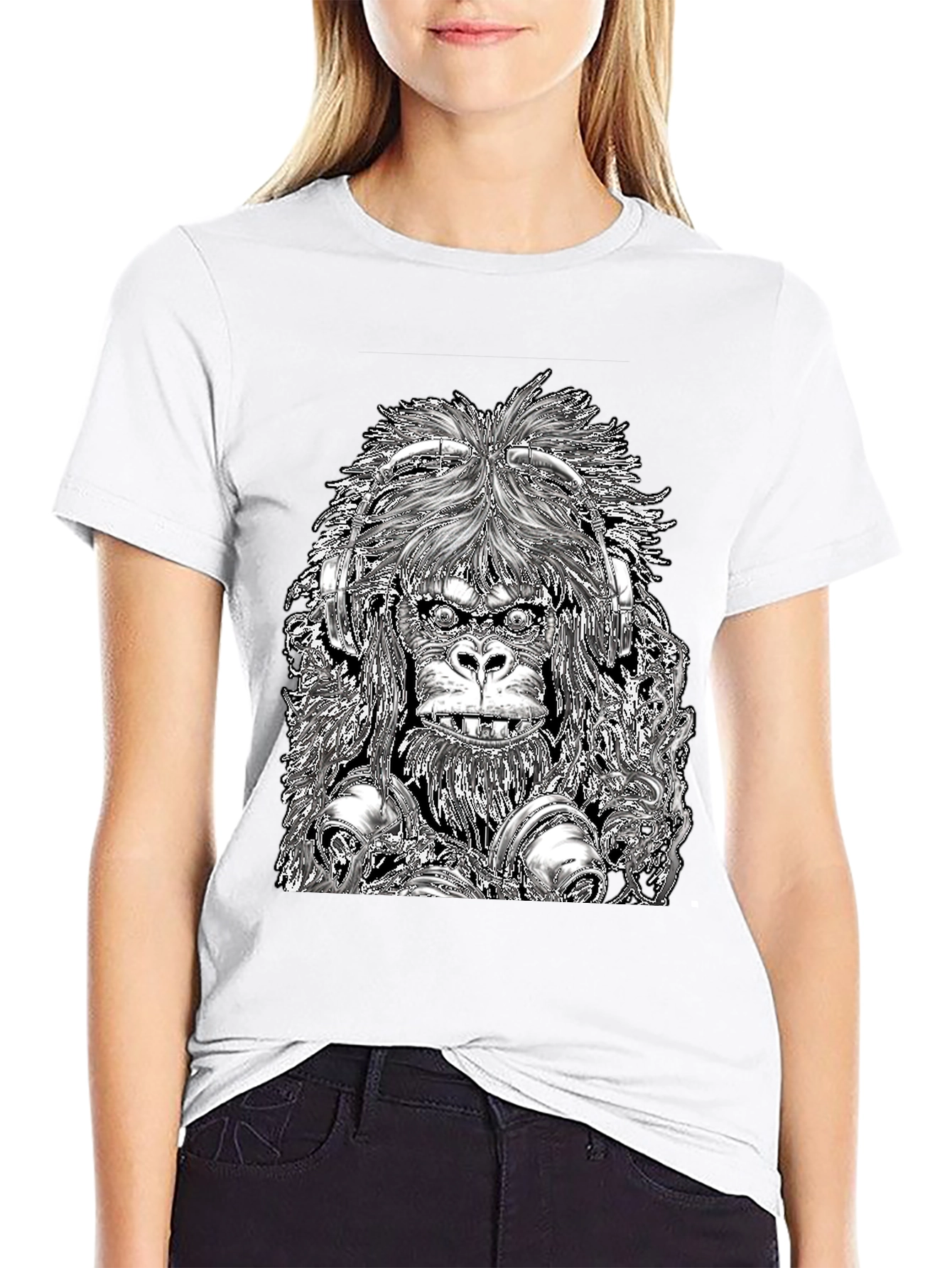 DJ Gorilla Graphic Tee - Black Cotton Blend