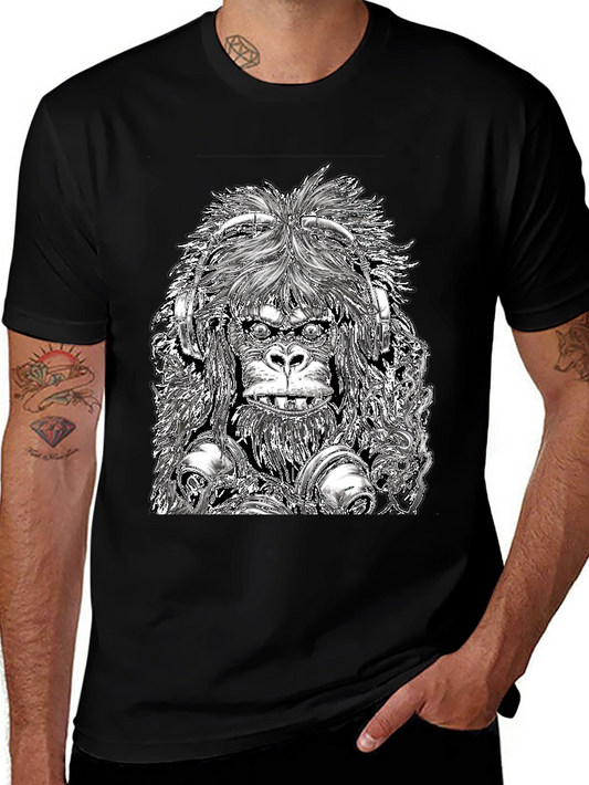 DJ Gorilla Graphic Tee - Black Cotton Blend