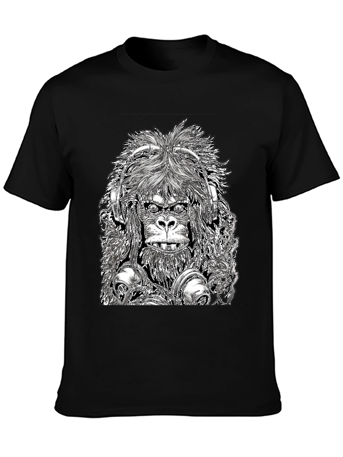 DJ Gorilla Graphic Tee - Black Cotton Blend