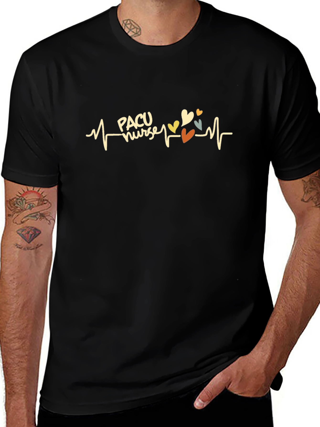 PACU Nurse Heartbeat T-Shirt - Stylish Medical Apparel