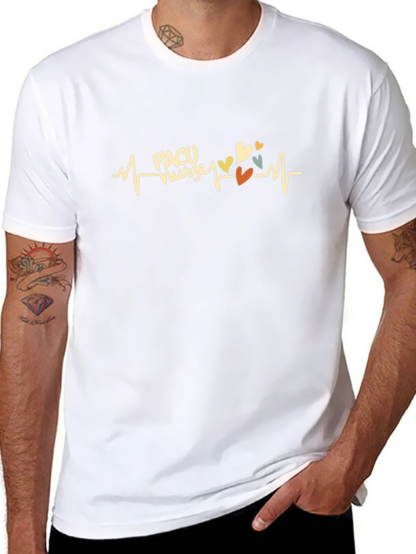 PACU Nurse Heartbeat T-Shirt - Stylish Medical Apparel