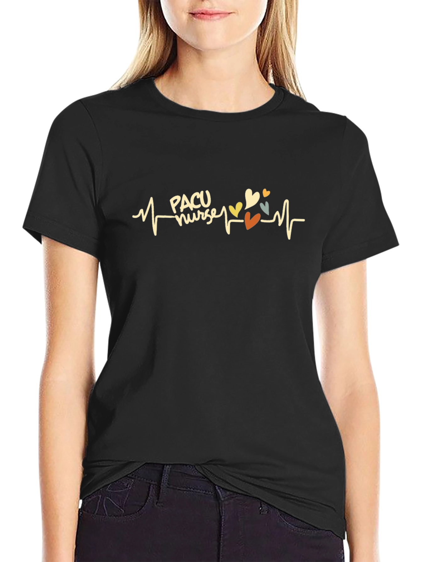PACU Nurse Heartbeat T-Shirt - Stylish Medical Apparel