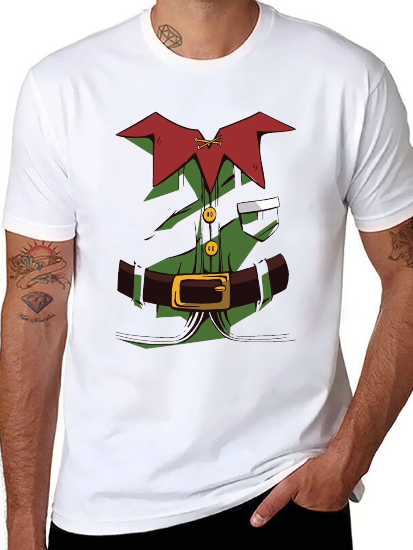 Elf Costume Graphic Tee - Holiday Fun