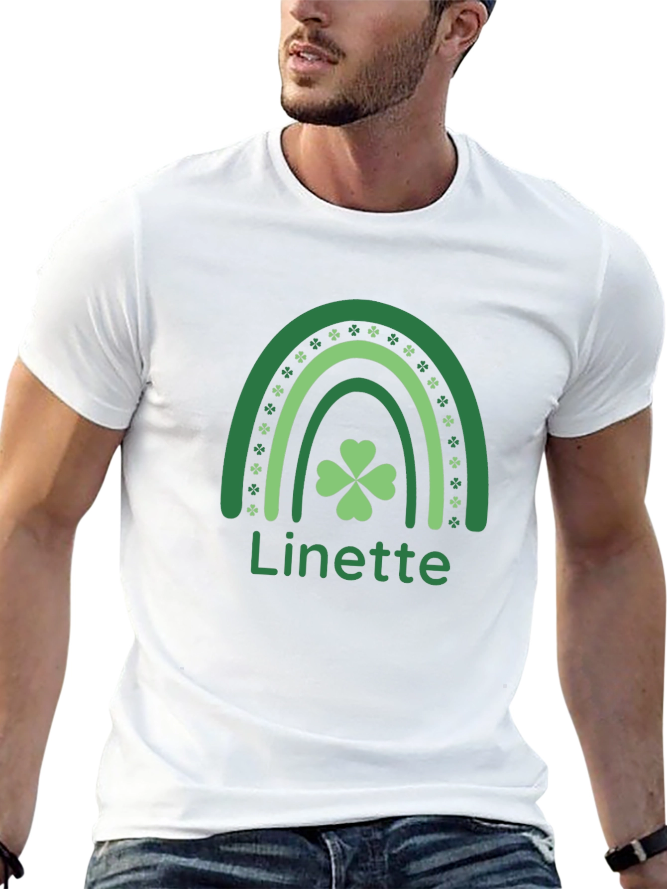 St. Patricks Day Linette Rainbow Shamrock T-Shirt